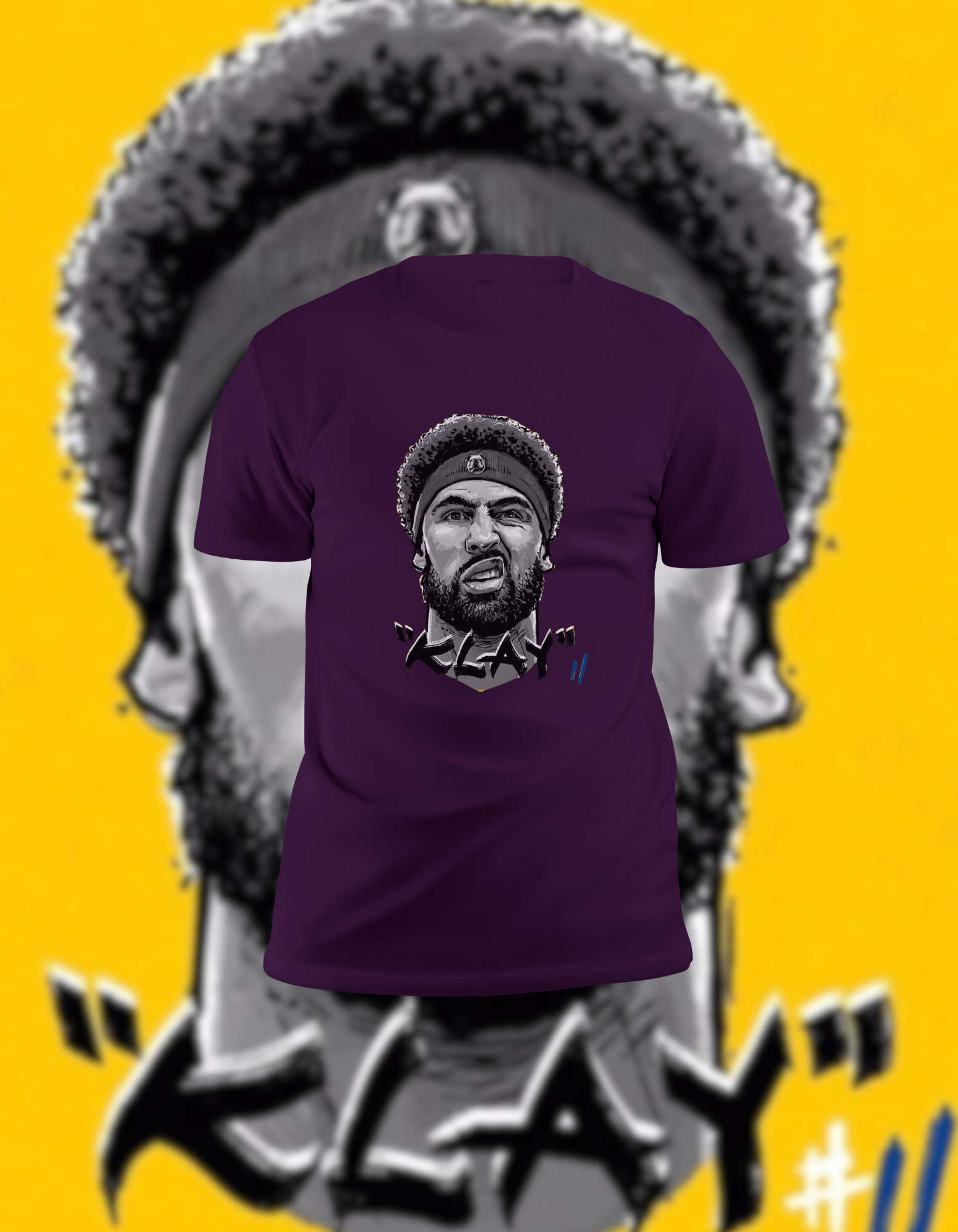 Klay Thompson "Splash Brother" Action Portrait Purple T-Shirt