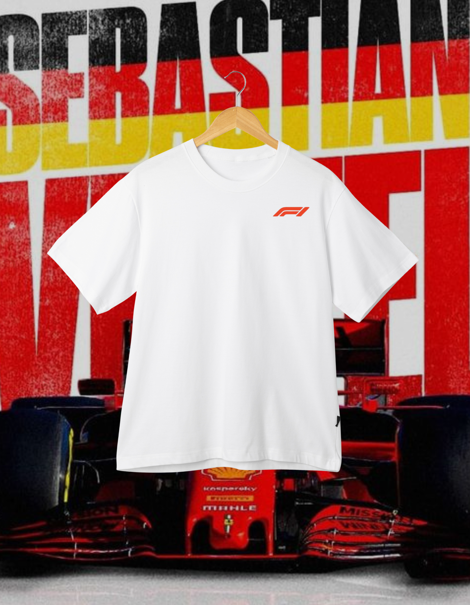 Sebastian Vettel German Flag Oversized T-Shirt