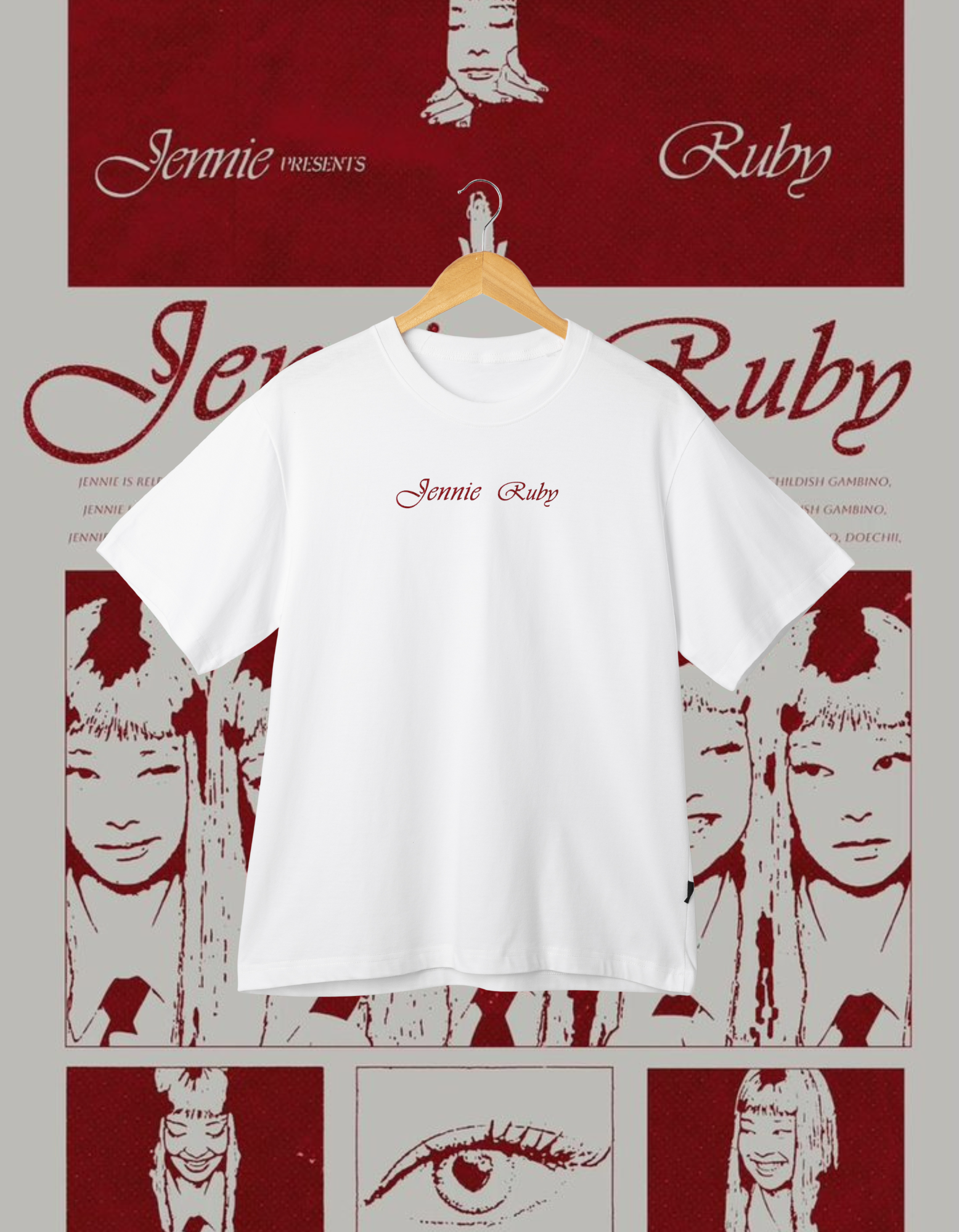 BLACKPINK Jennie 'Ruby' Red Graphic Back Print T-Shirt