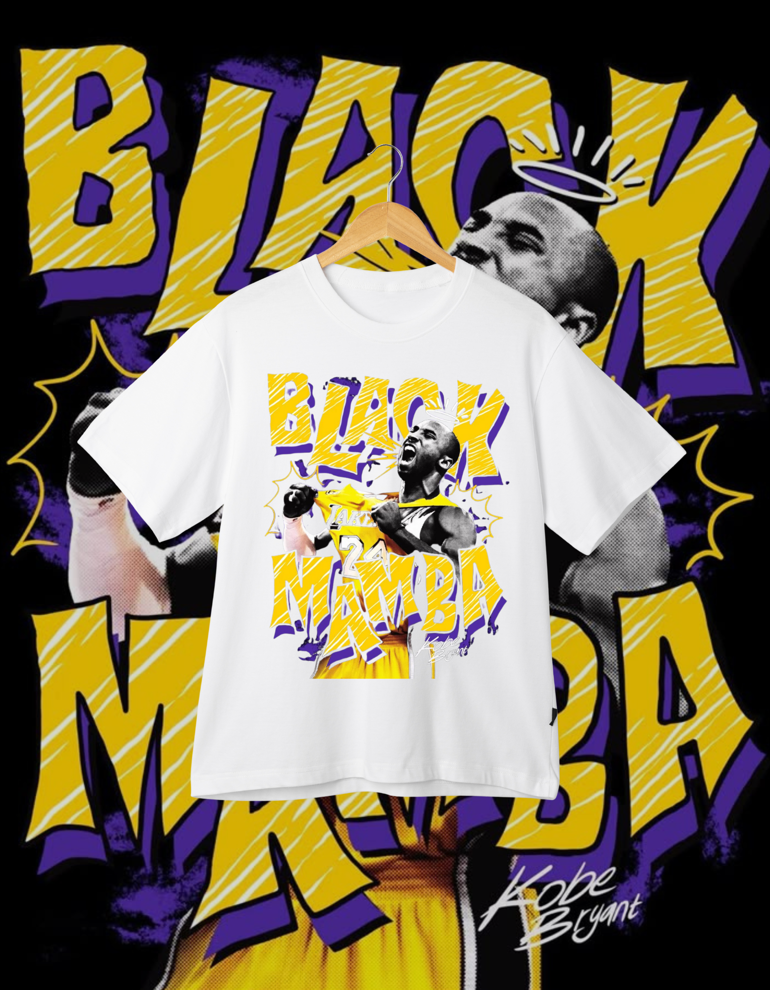 Kobe Bryant "Black Mamba" Drop Shoulder T-Shirt