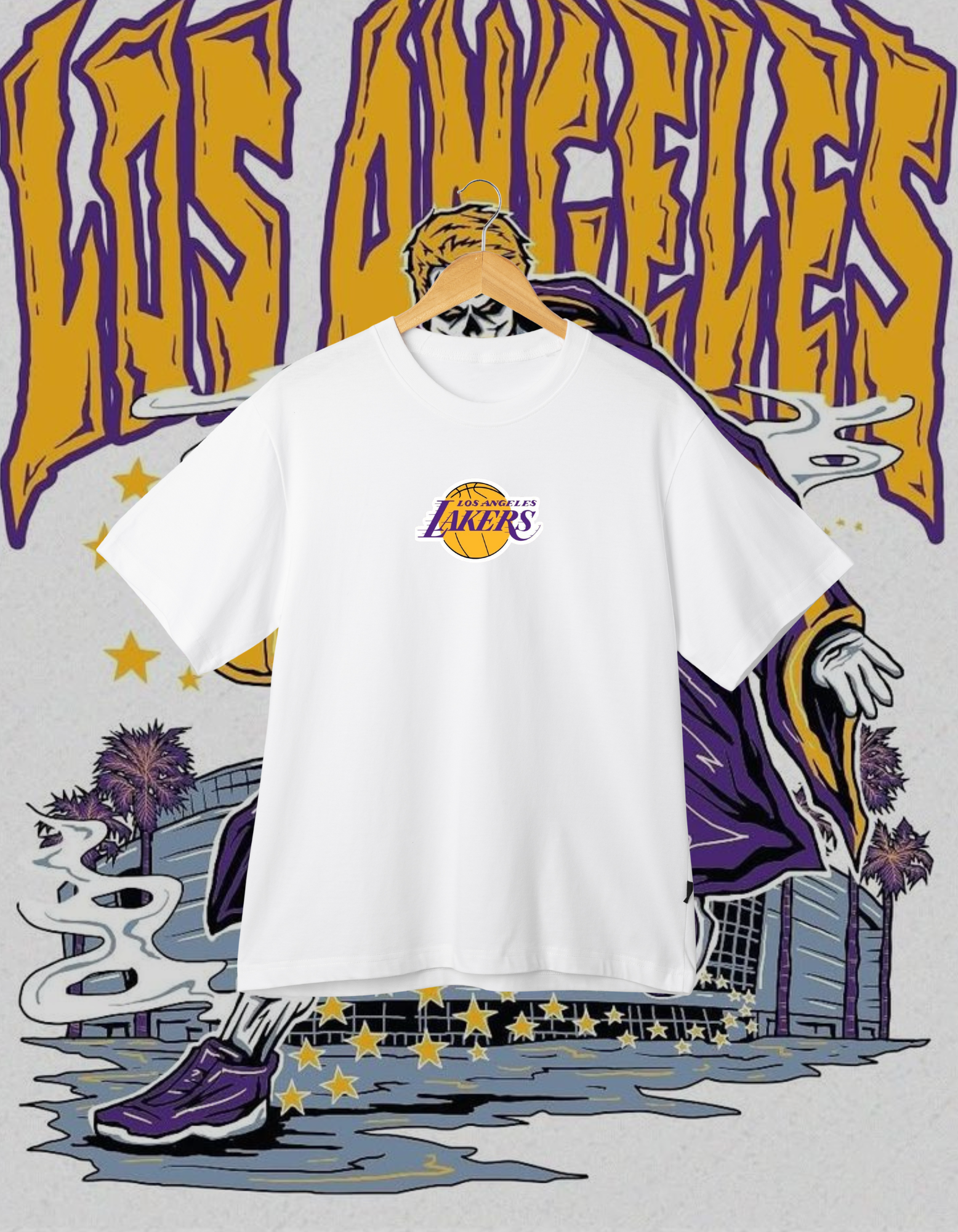 LA Skull Basketball Streetwear T-Shirt