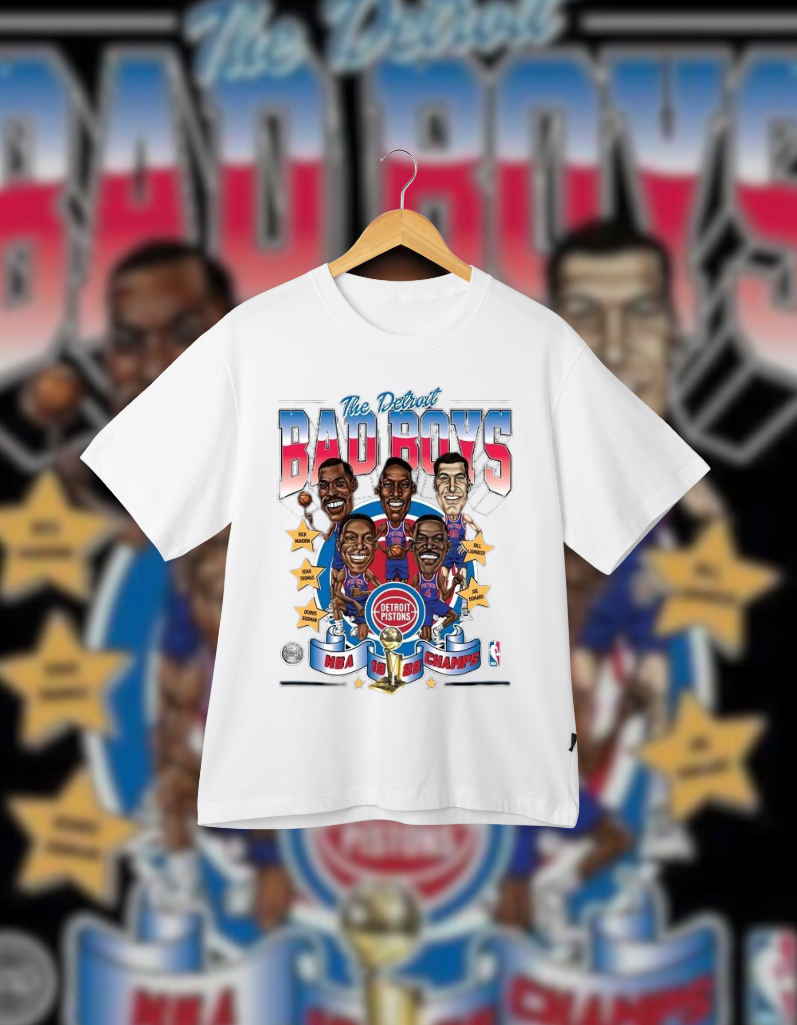 Detroit Pistons "Bad Boys" Drop Shoulder T-Shirt