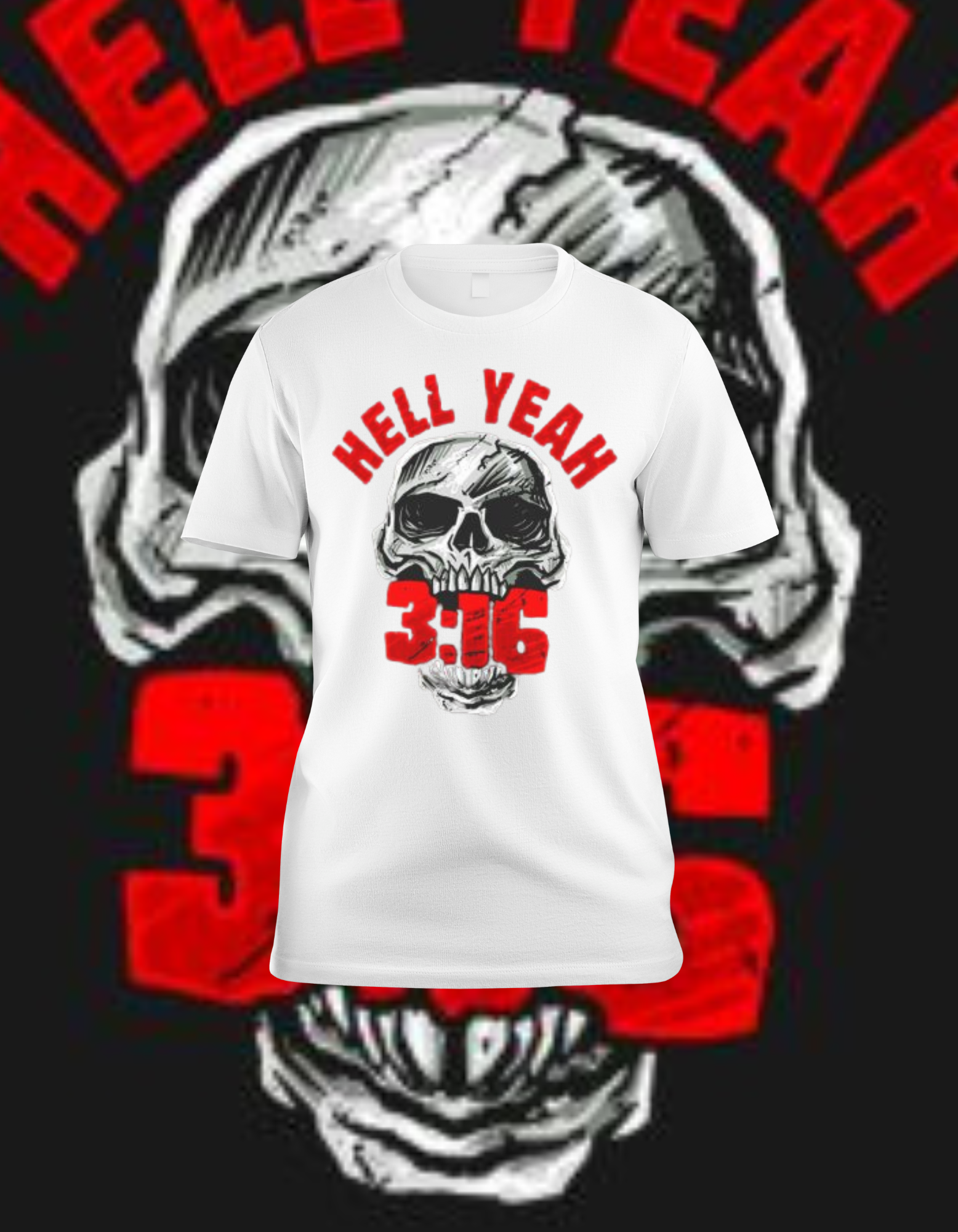 Stone Cold 3:16 'Hell Yeah' Skull T-Shirt - WWE Legends Merch