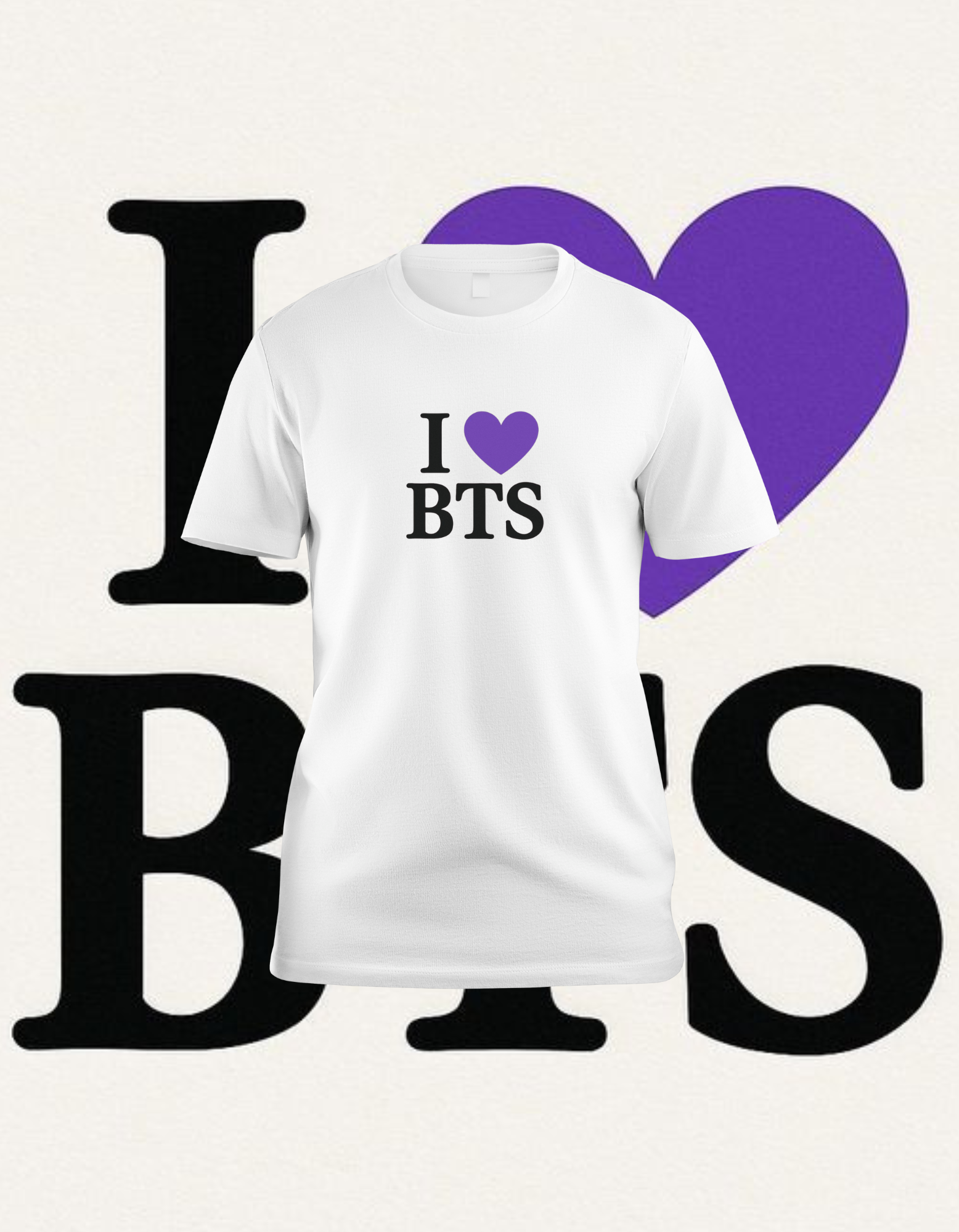 BTS I Love BTS Purple Heart Fan T-Shirt