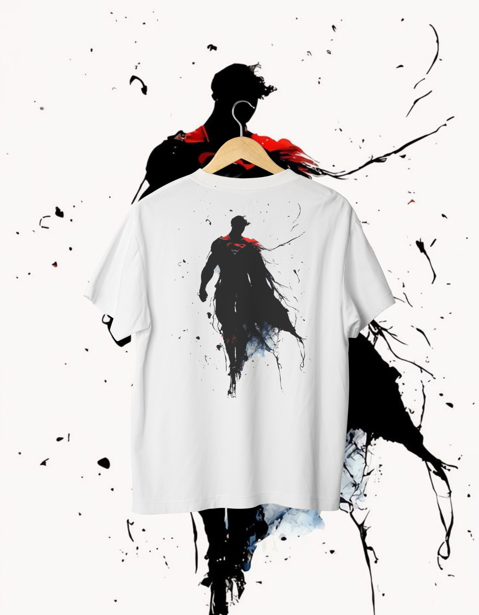 Superman Ink Splash Graphic T-Shirt (Back Print)