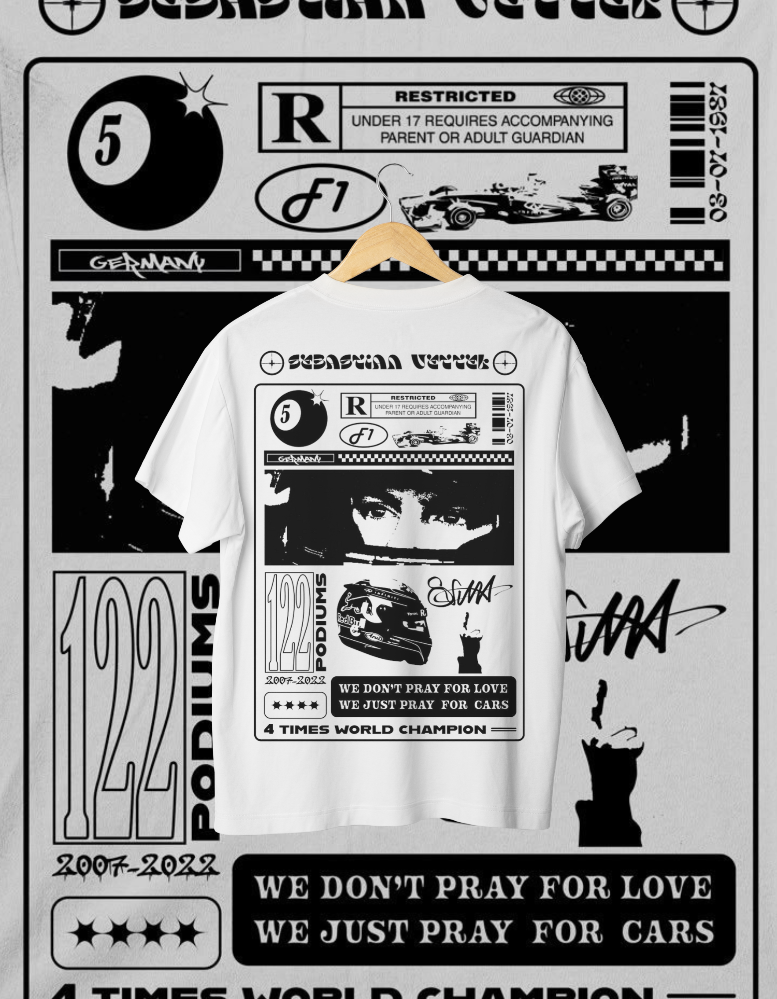 Sebastian Vettel F1 Legend Tribute T-Shirt - 4x World Champion