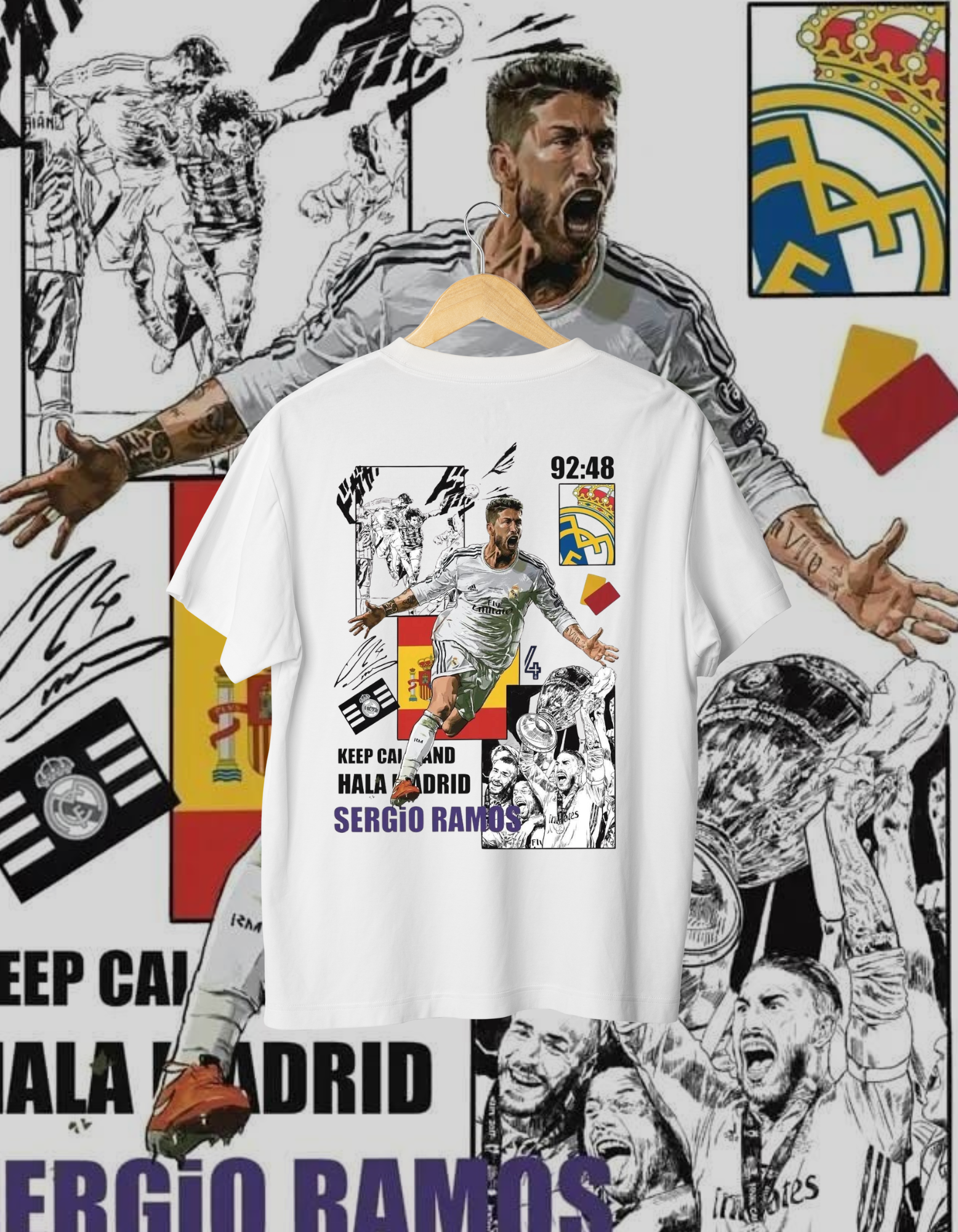 Sergio Ramos 92:48 Real Madrid Fan T-Shirt