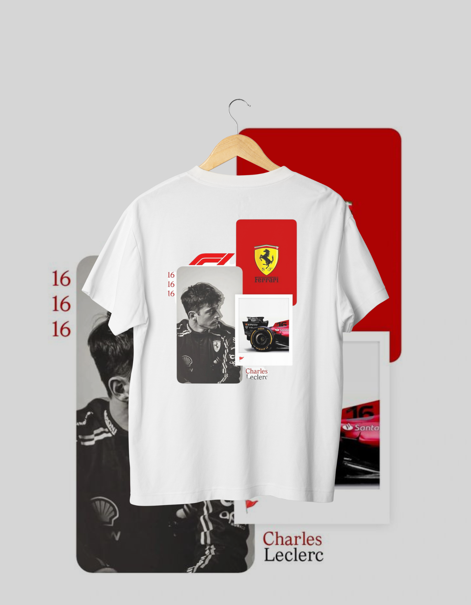 Charles Leclerc F1 Tribute T-Shirt - Scuderia Ferrari