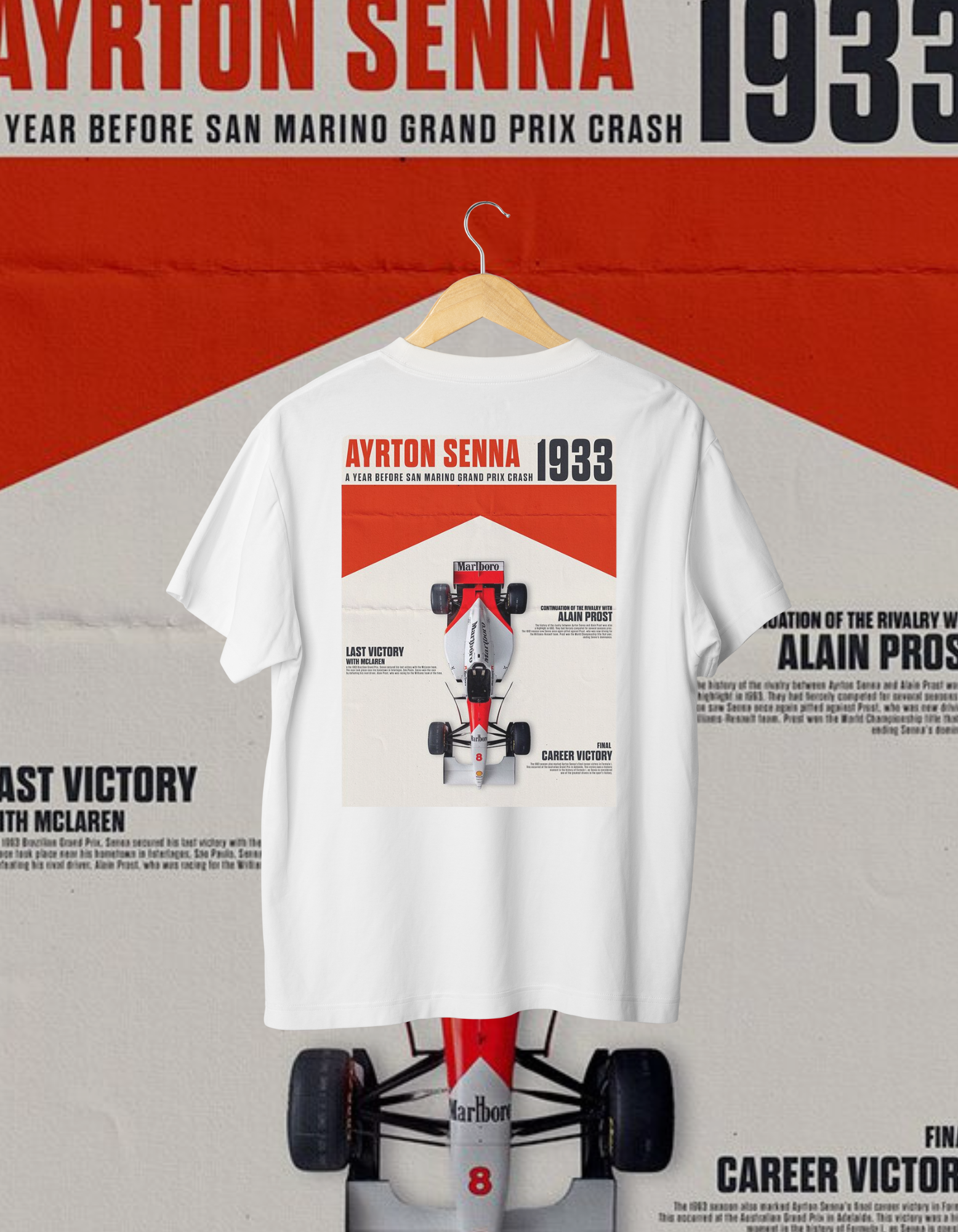 Ayrton Senna F1 Legend Tribute T-Shirt - McLaren Racing Retro Apparel