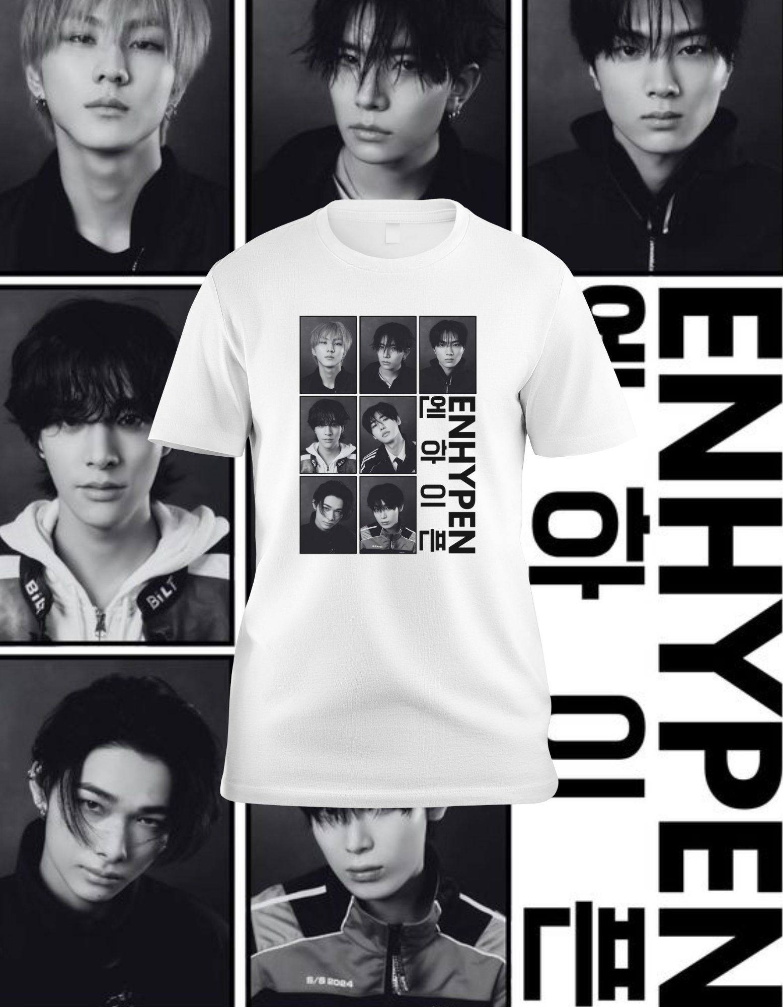 ENHYPEN Members Photo Grid K-Pop Fan T-Shirt