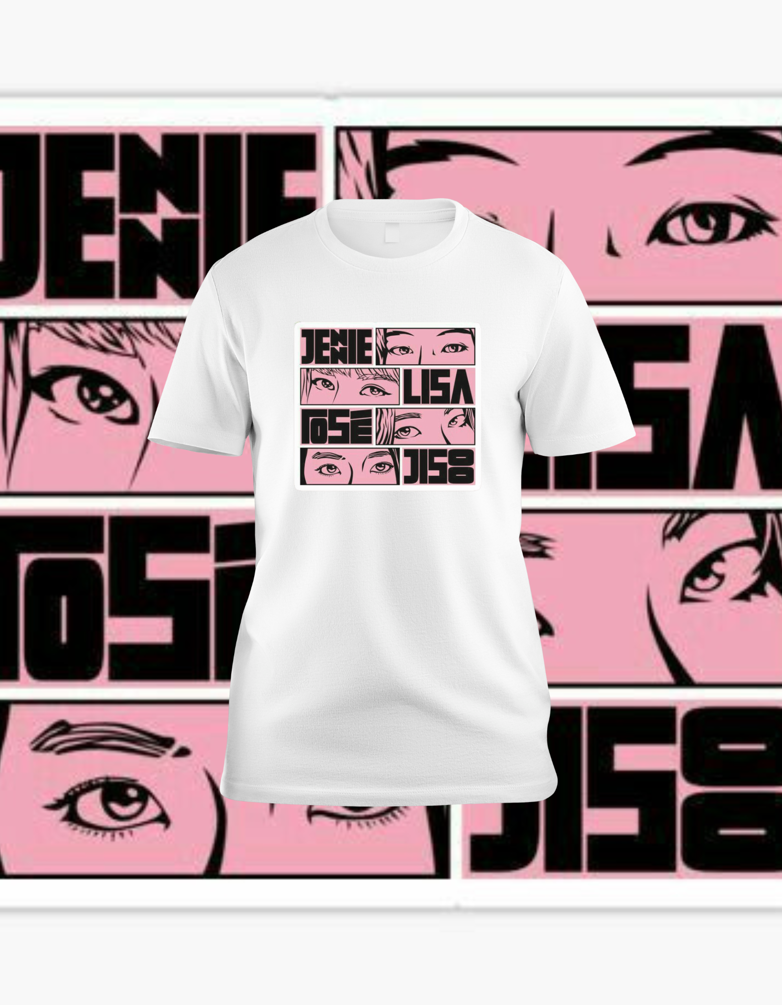 BLACKPINK Jennie Lisa Rosé Jisoo Comic Eye Graphic T-Shirt