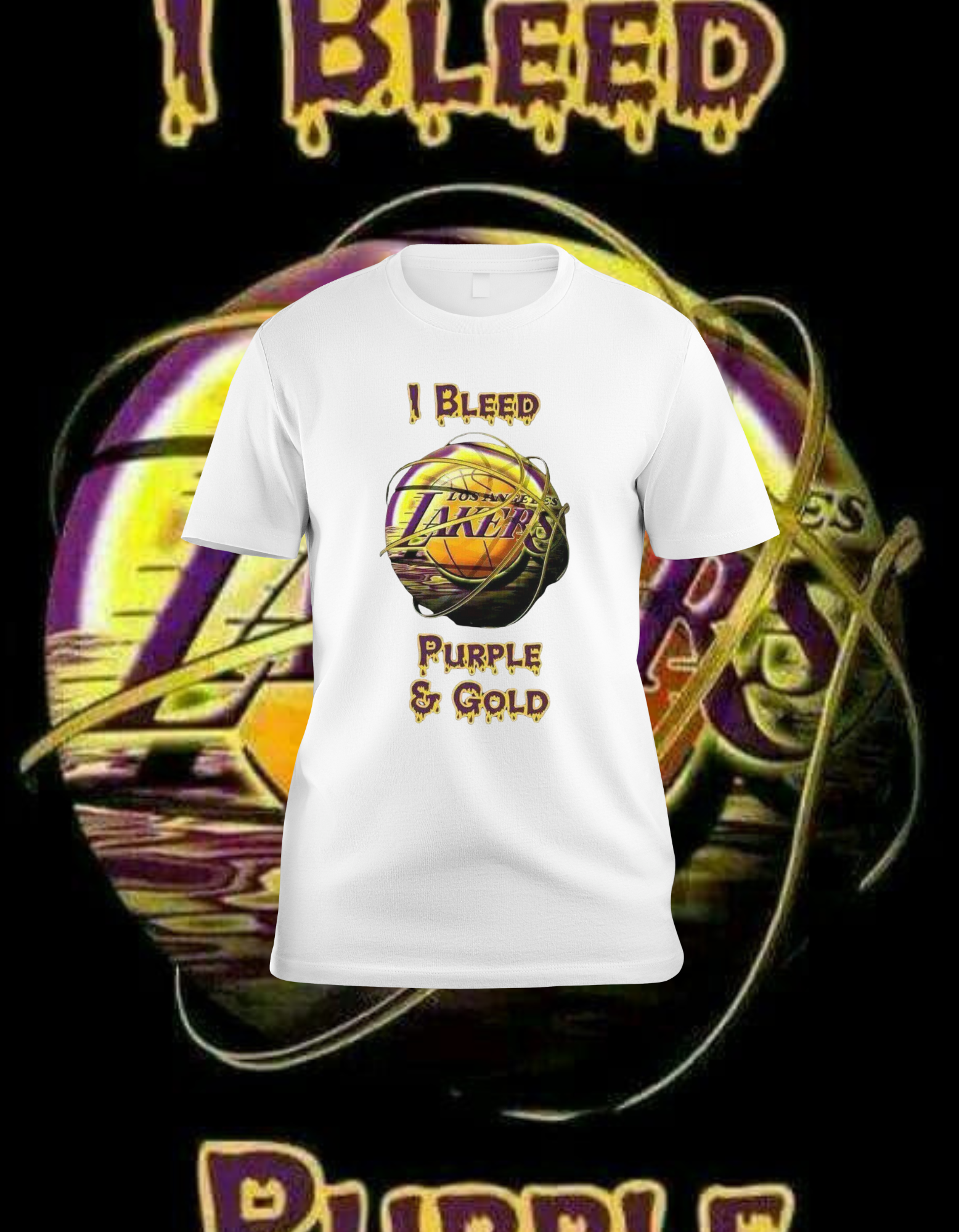 Lakers "I Bleed Purple & Gold" White T-Shirt