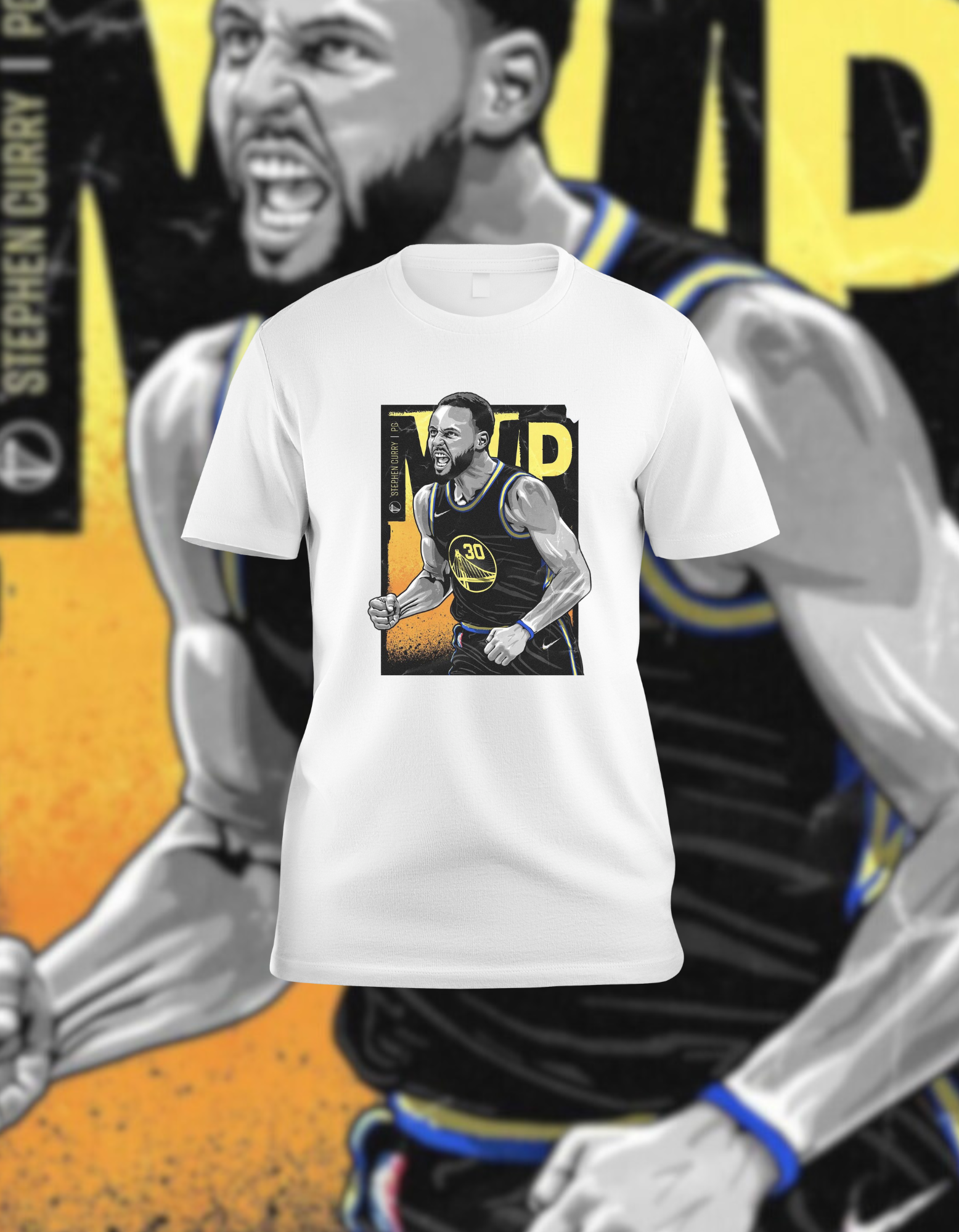 Stephen Curry #30 Abstract White T-Shirt