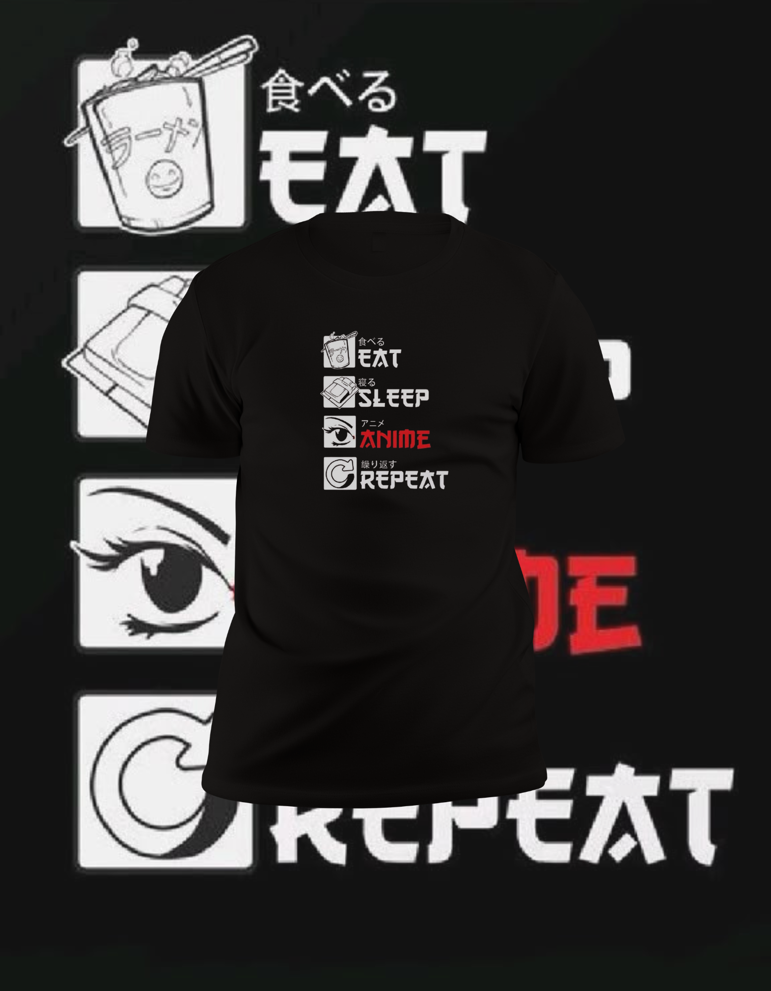 "Eat, Sleep, Anime, Repeat" T-shirt