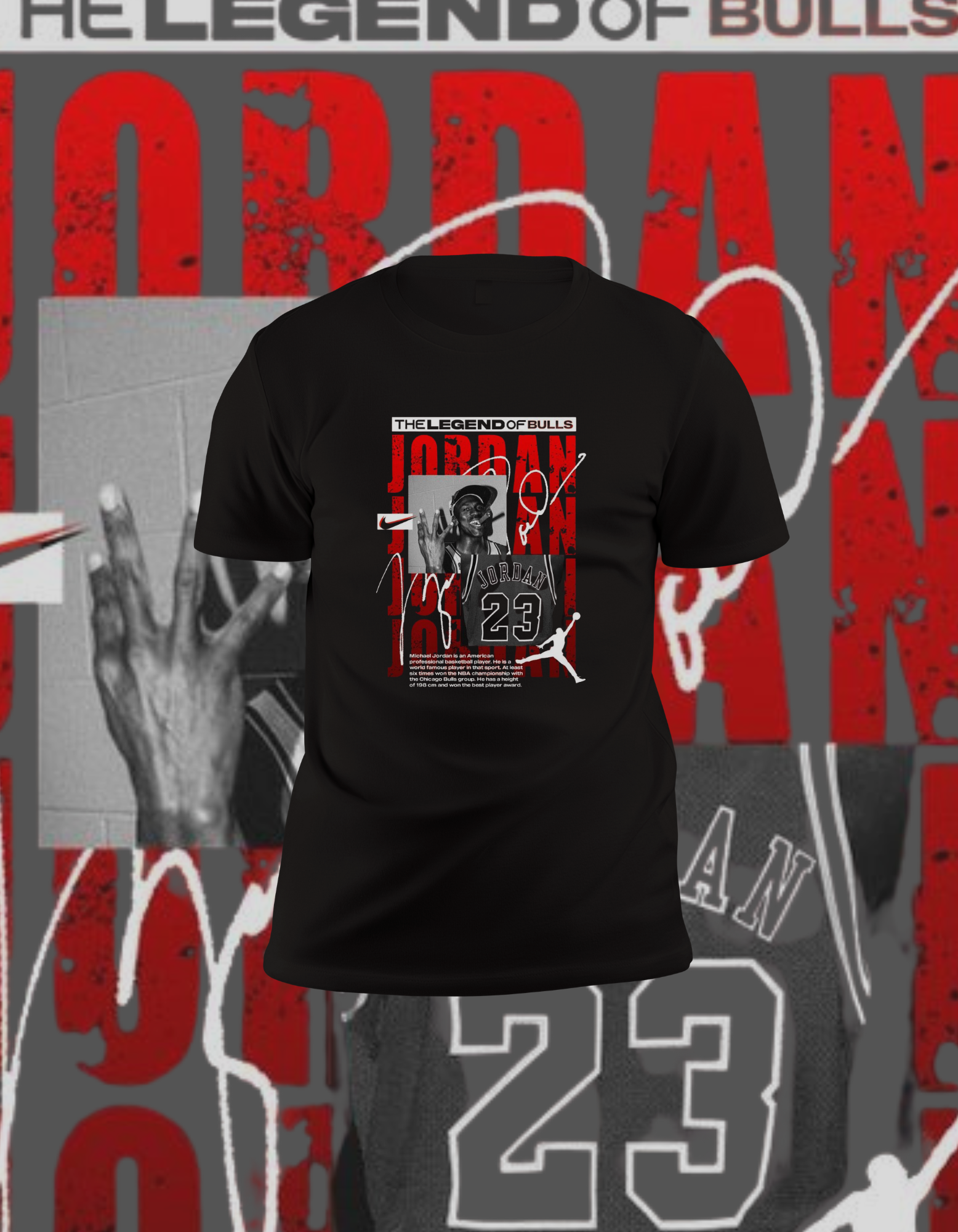 Michael Jordan 'The Legend of Bulls' T-Shirt - Modern Abstract Graphic Tee