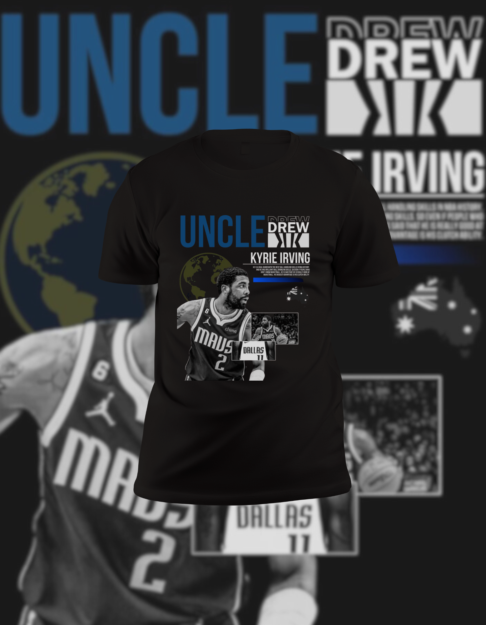 Kyrie Irving 'Uncle Drew' T-Shirt - Dallas Mavericks Graphic Tee