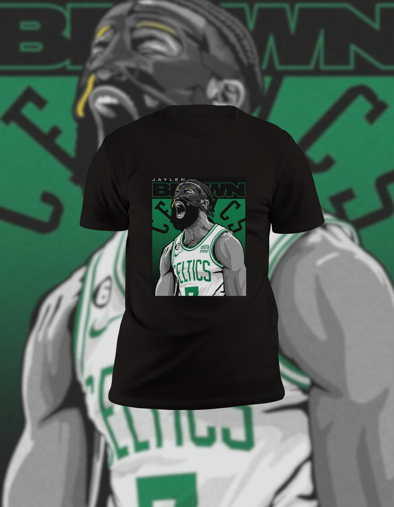 Jaylen Brown Intensity Graphic T-Shirt - Boston Celtics J-Breezy Tee
