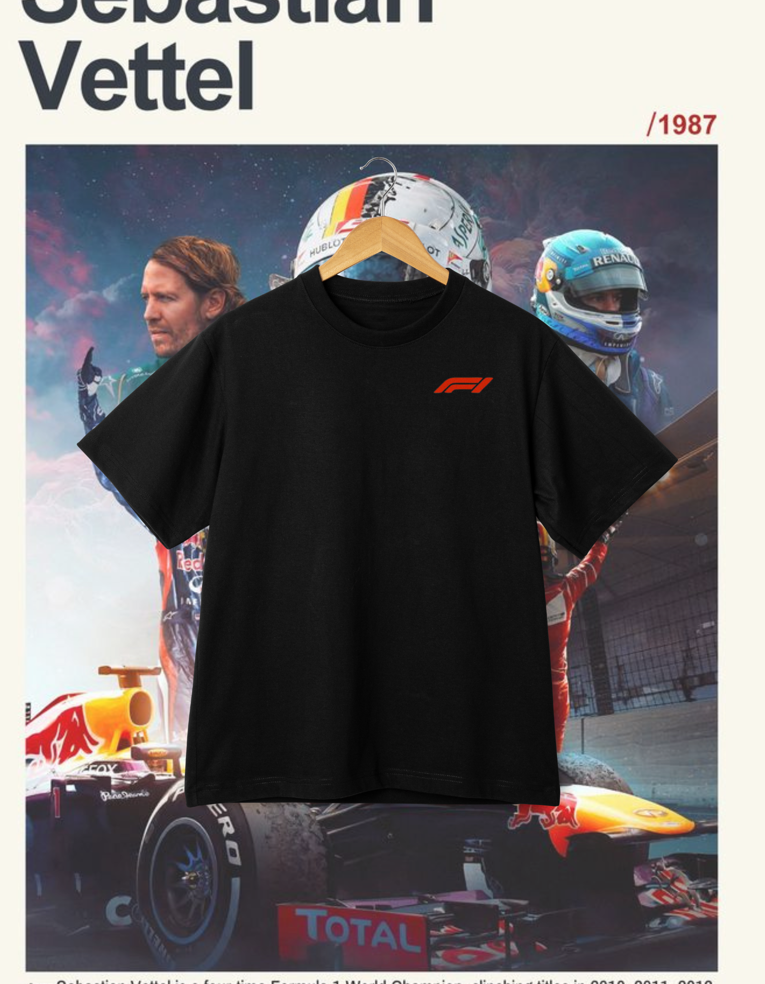 Sebastian Vettel F1 Legend Tribute T-Shirt - Red Bull Racing