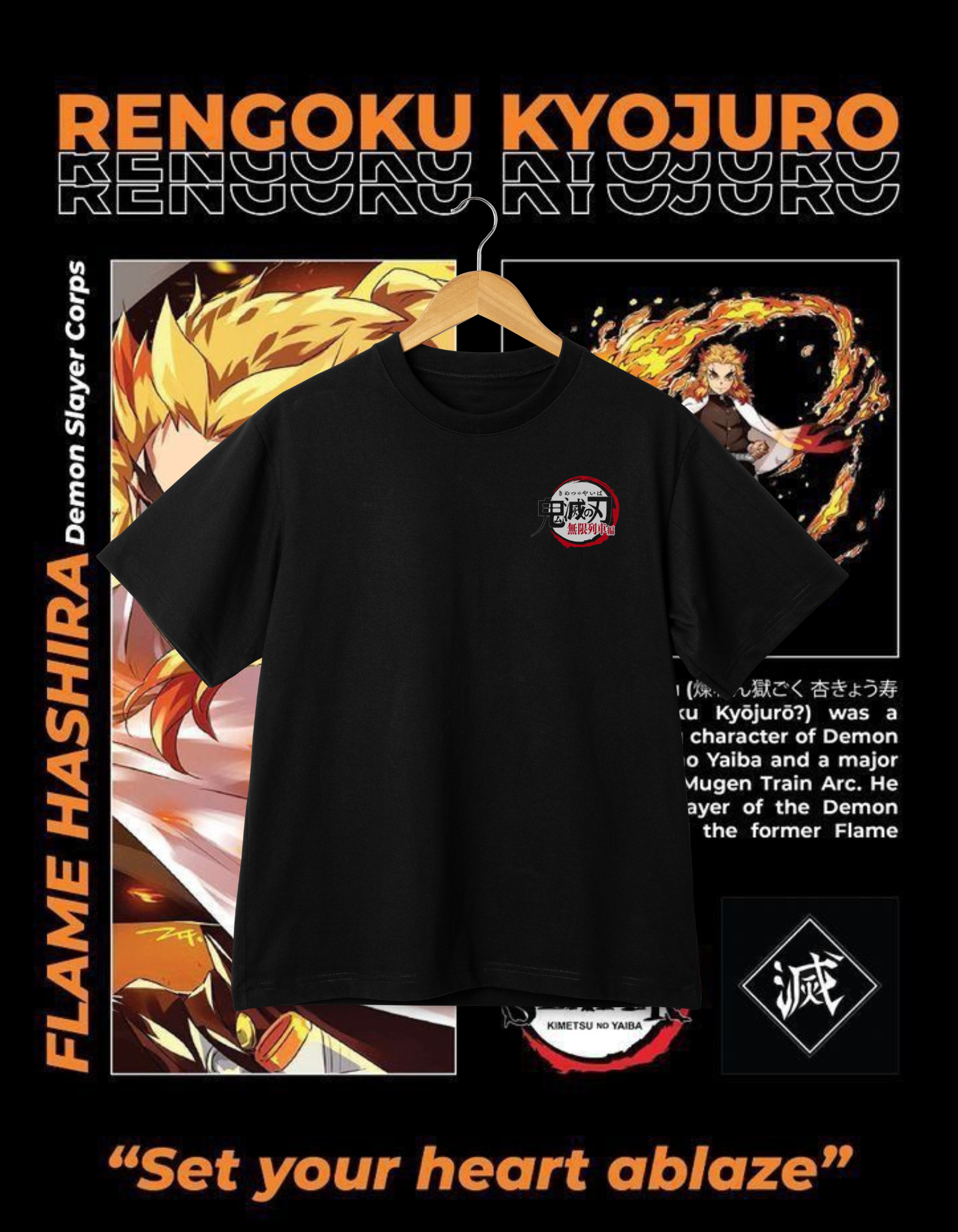 Demon Slayer Rengoku Kyoujuro T-shirt - Flame Hashira