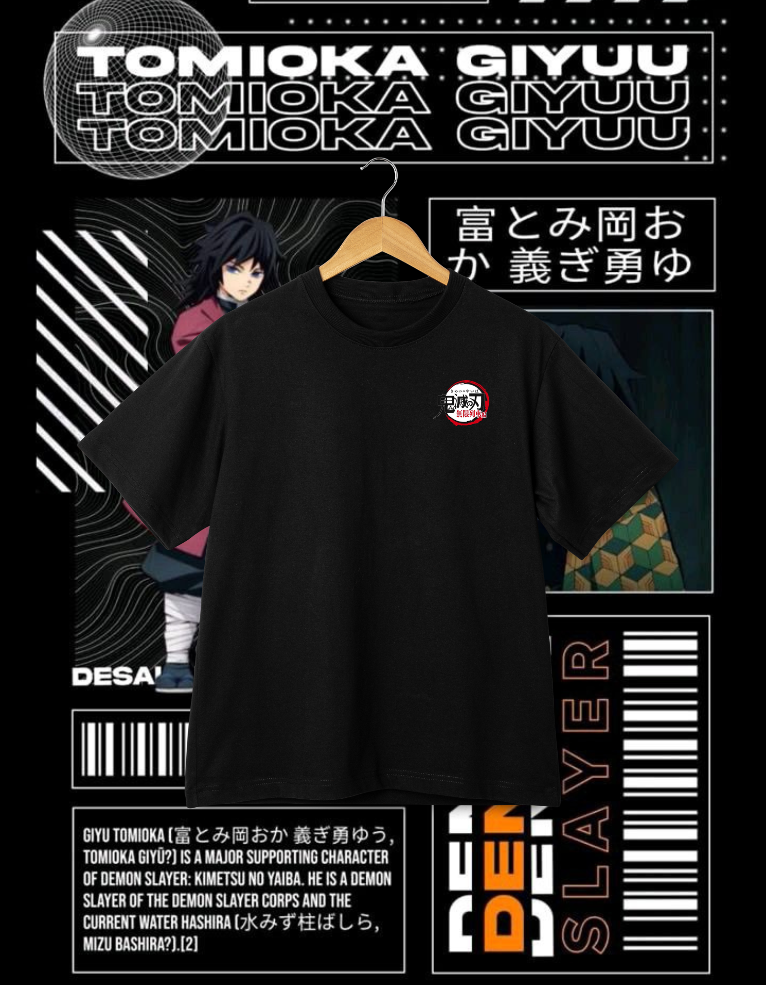 Demon Slayer Tomioka Giyu T-shirt - Water Hashira