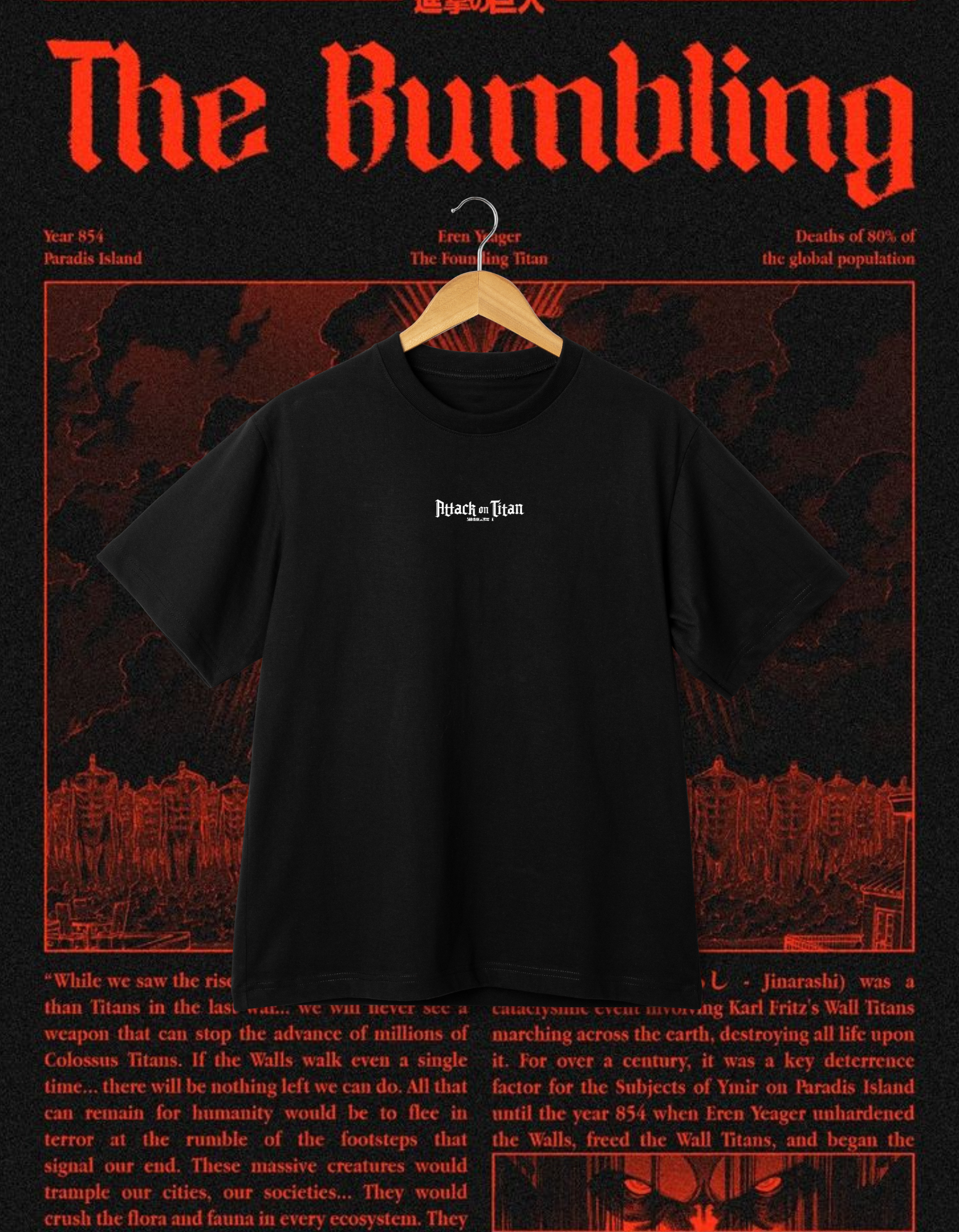 Attack on Titan Rumbling Newspaper T-Shirt