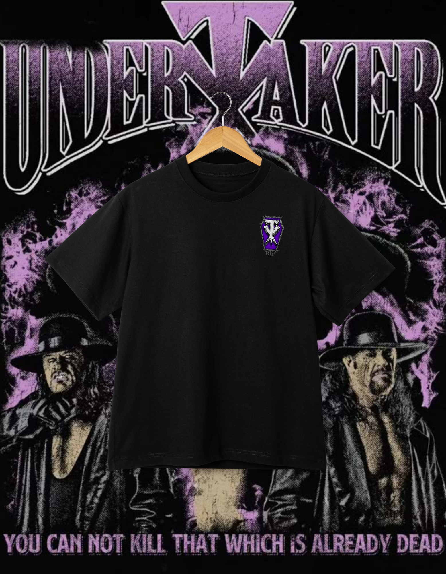 The Undertaker Vintage Graveyard Quote Black Wrestling T-Shirt