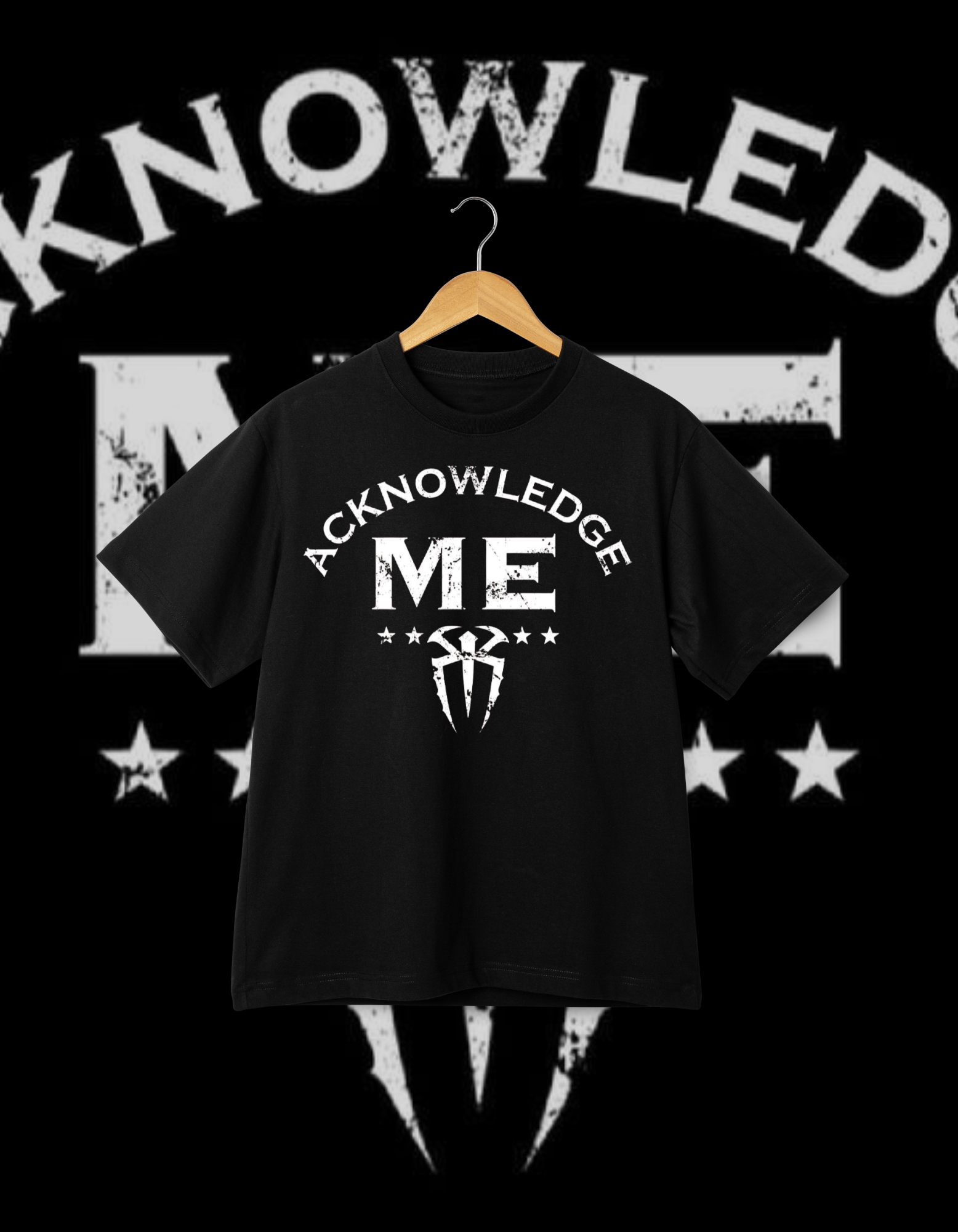 Roman Reigns "ACKNOWLEDGE ME" Head of the Table Black T-Shirt