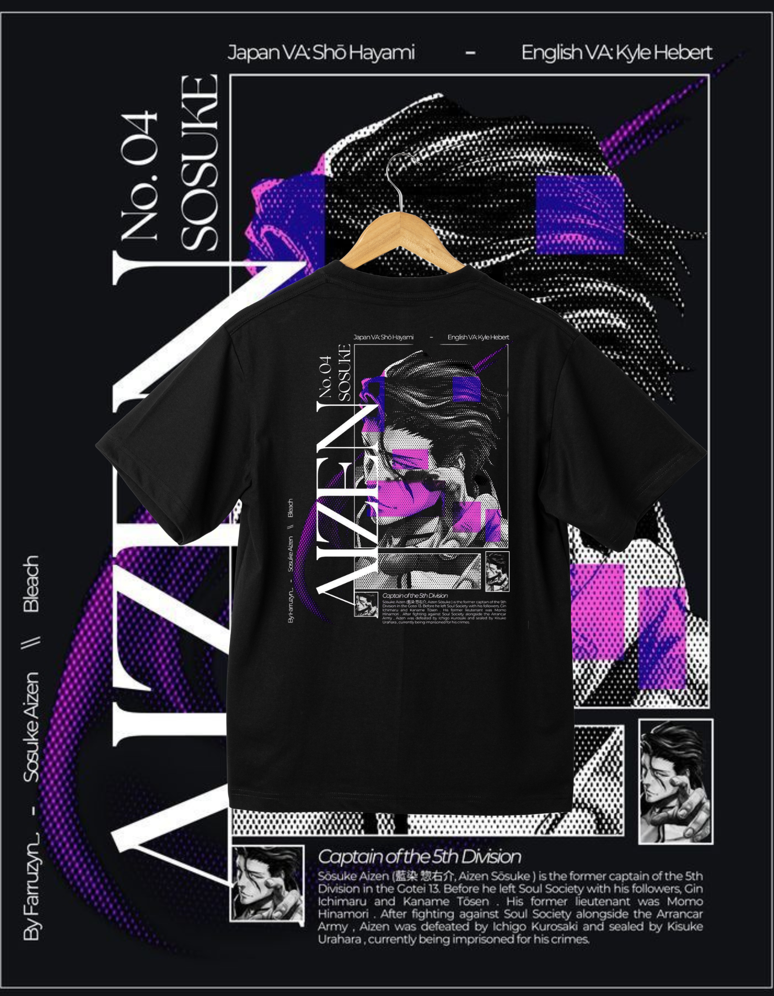Bleach "Sosuke Aizen" T-Shirt - Captain of the 5th Division