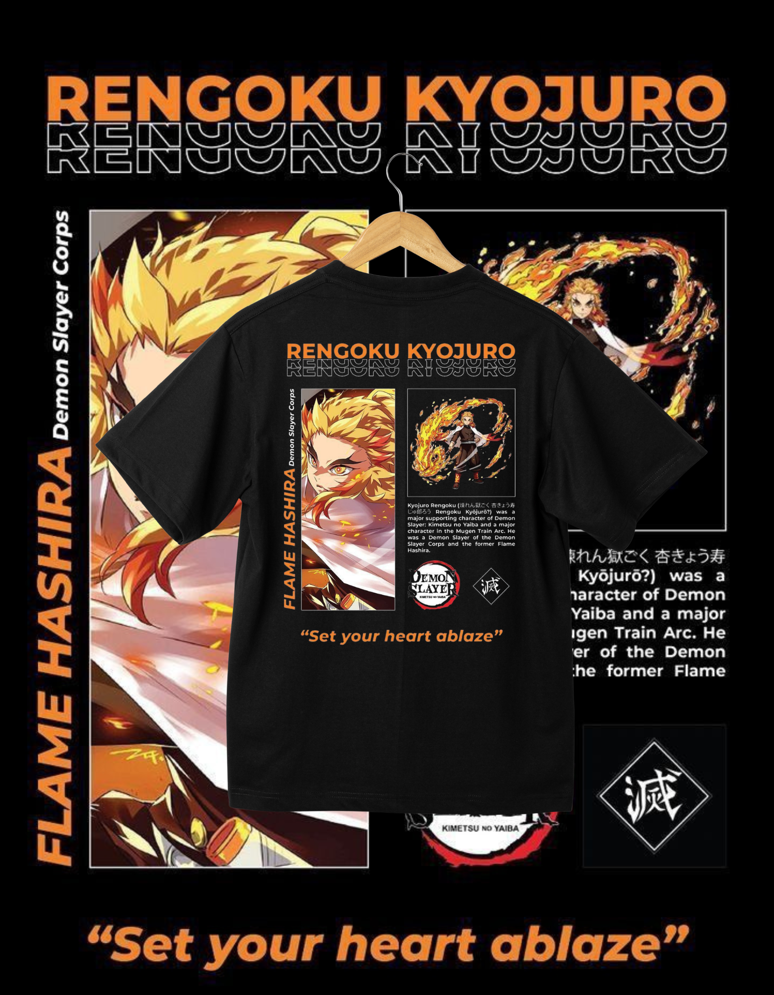 Demon Slayer Rengoku Kyoujuro T-shirt - Flame Hashira