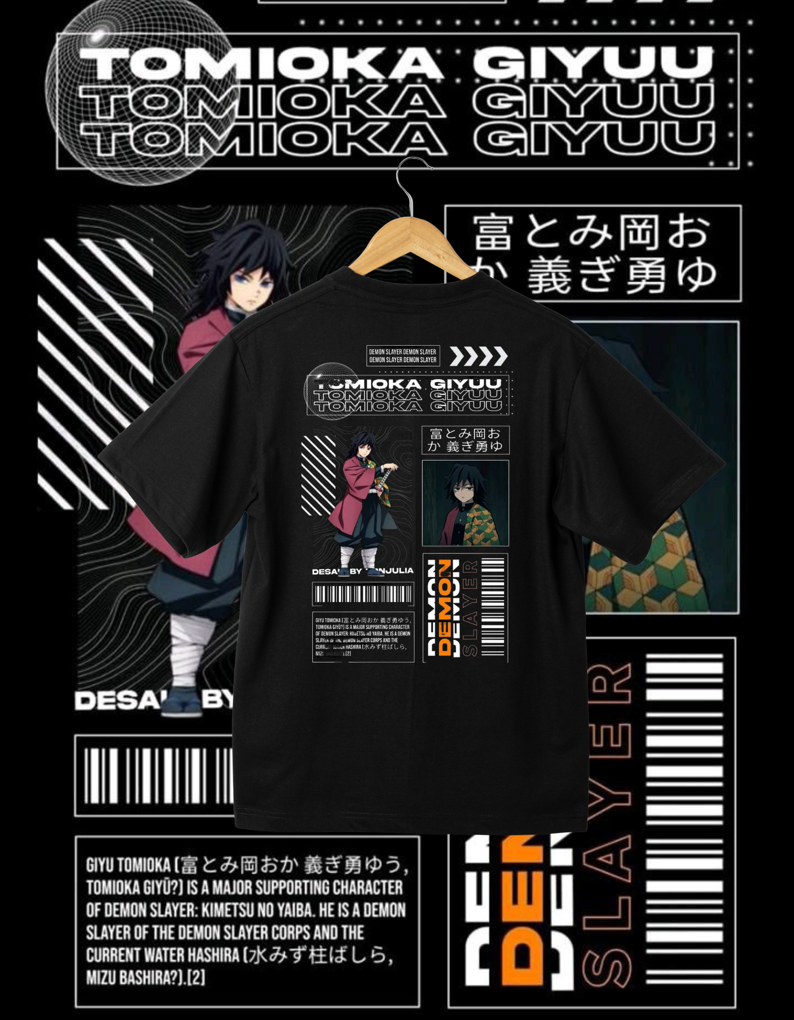Demon Slayer Tomioka Giyu T-shirt - Water Hashira