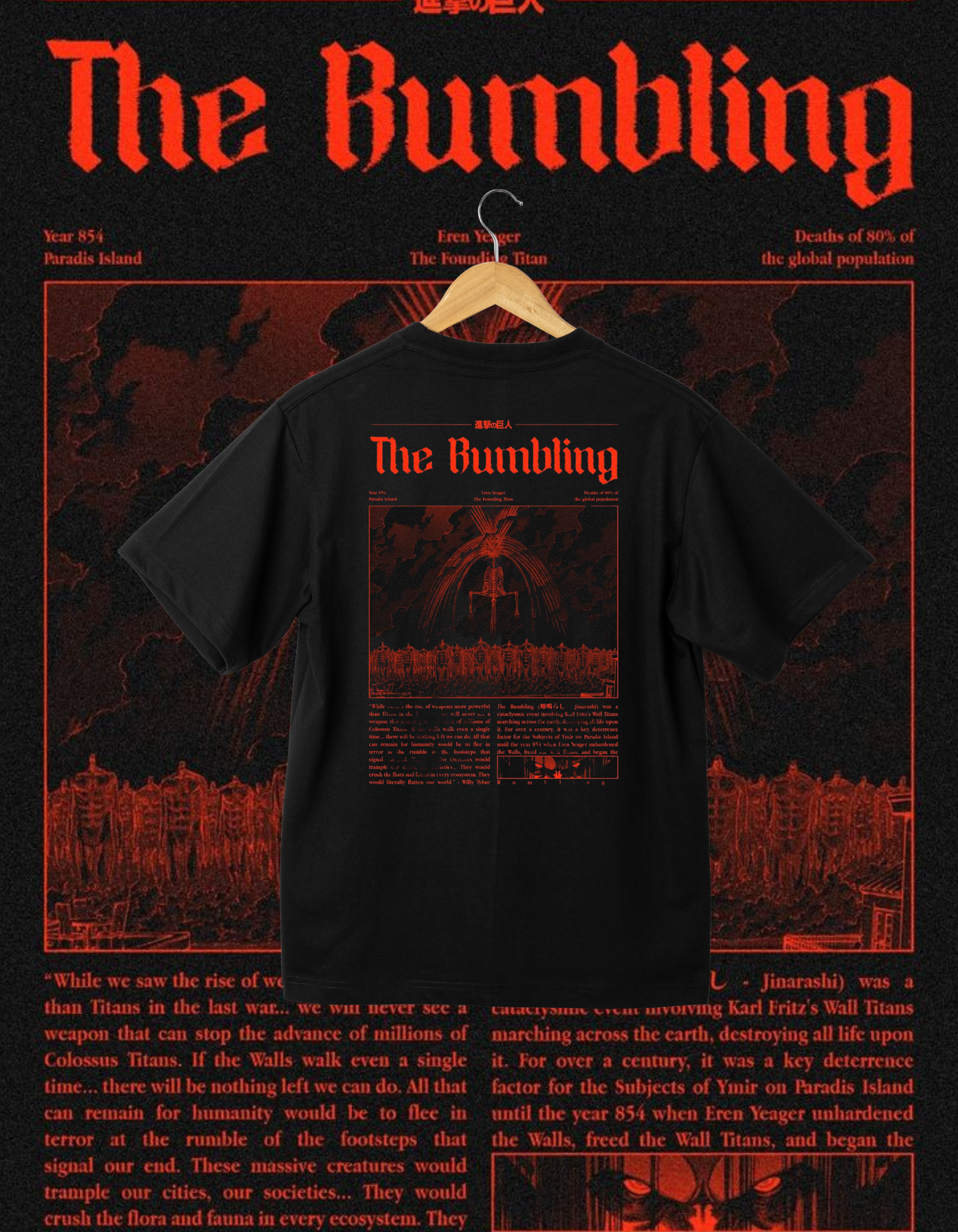 Attack on Titan Rumbling Newspaper T-Shirt