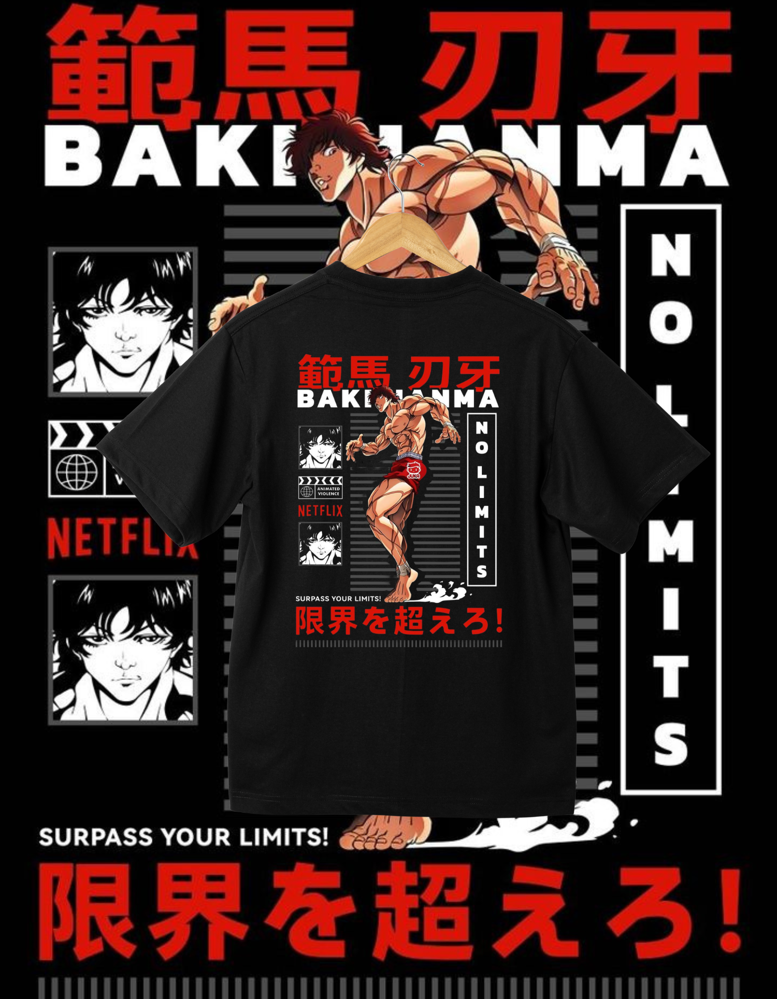 Baki Hanma "Surpass Your Limits" Graphic T-Shirt