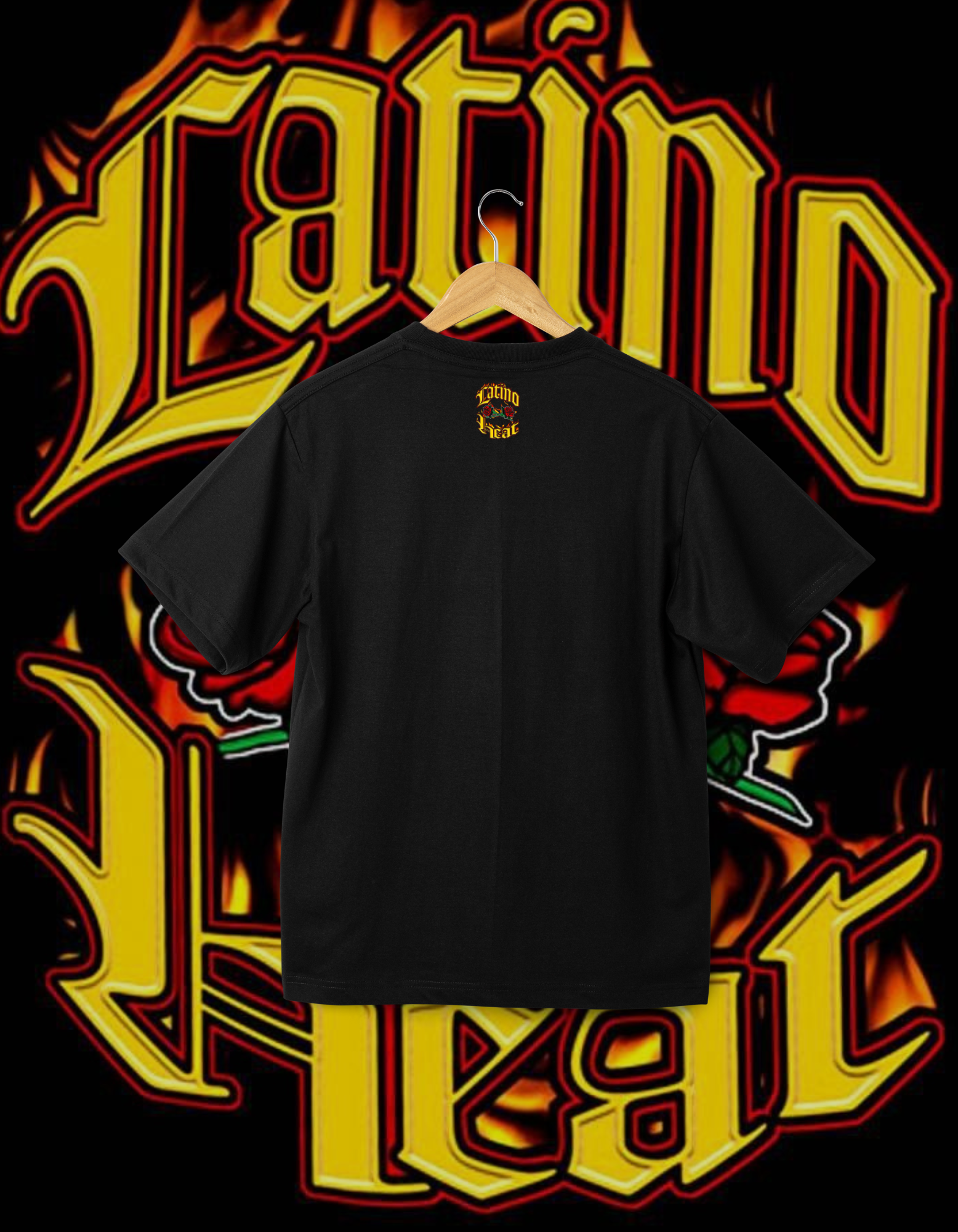 Eddie Guerrero "Latino Heat" Flame & Roses Black T-Shirt