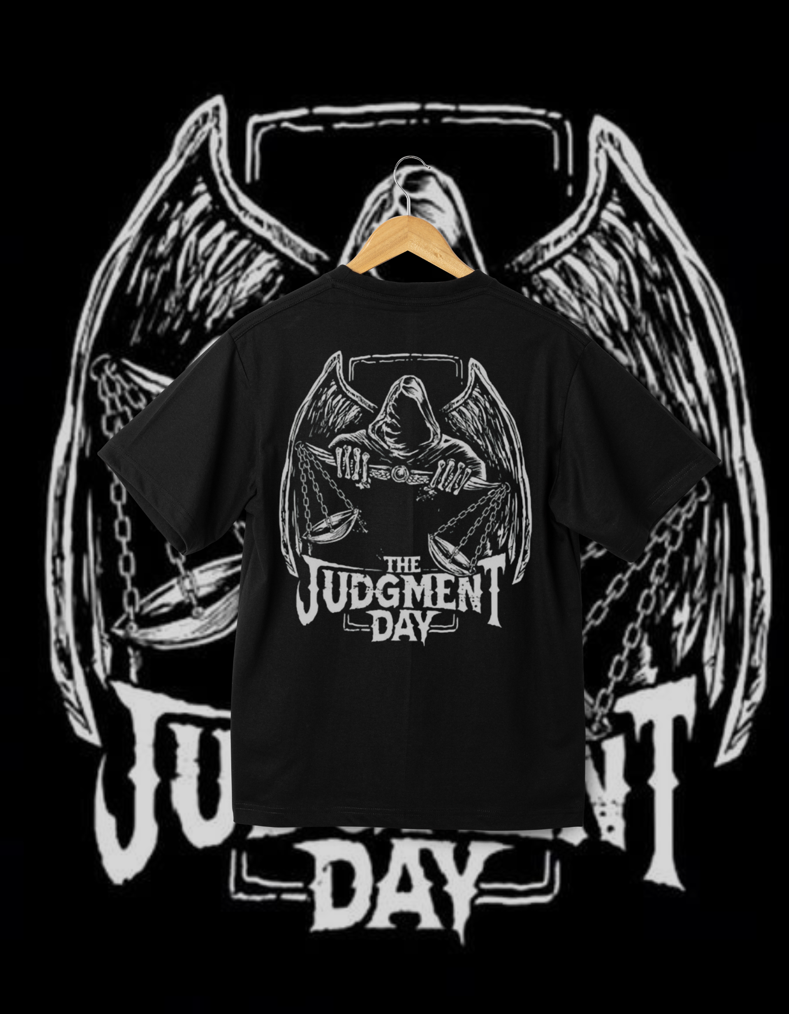 The Judgment Day Black & White Scales of Justice Wrestling T-Shirt