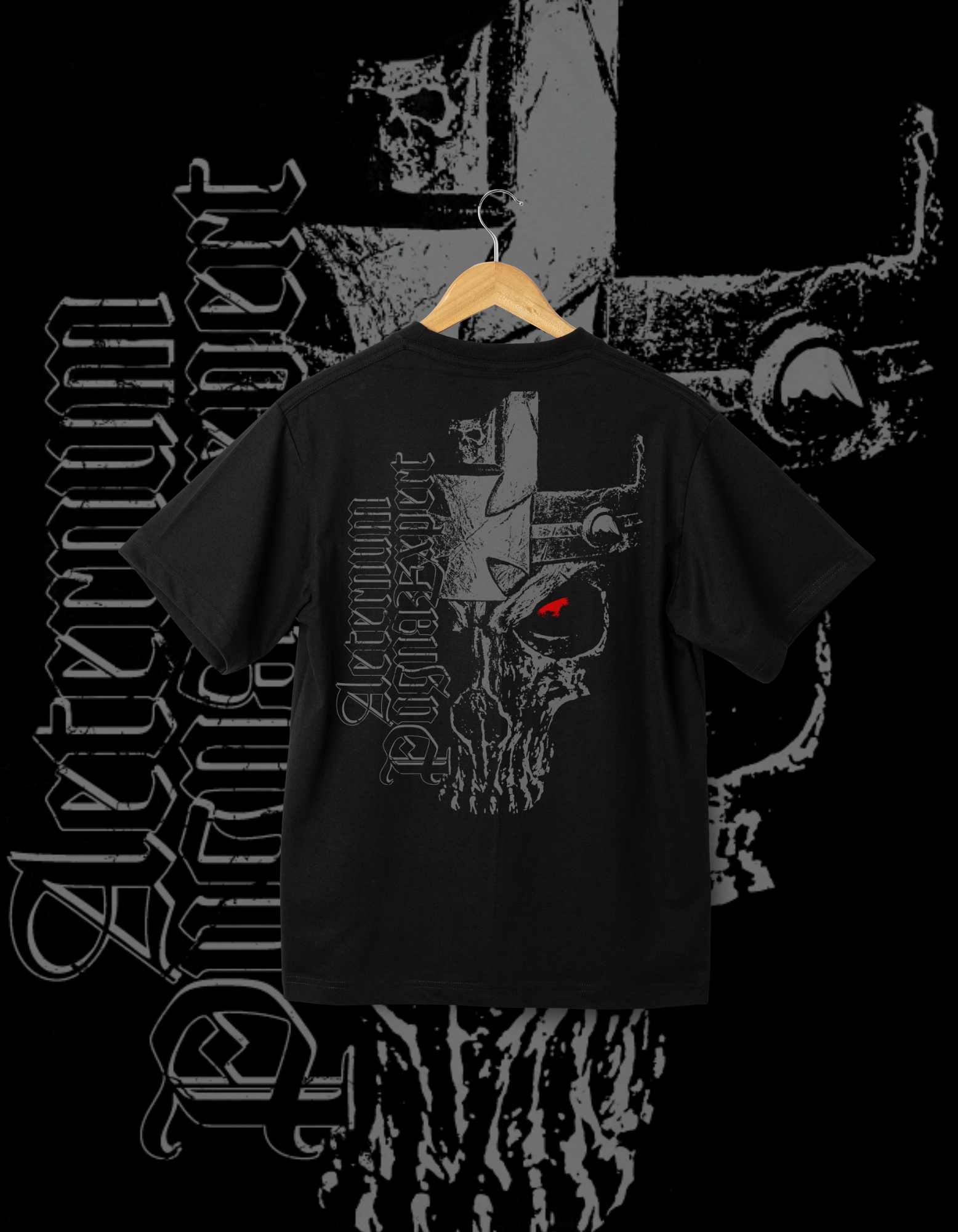 Triple H "Actenum Pugnus Expert" Skull Profile Black Wrestling T-Shirt