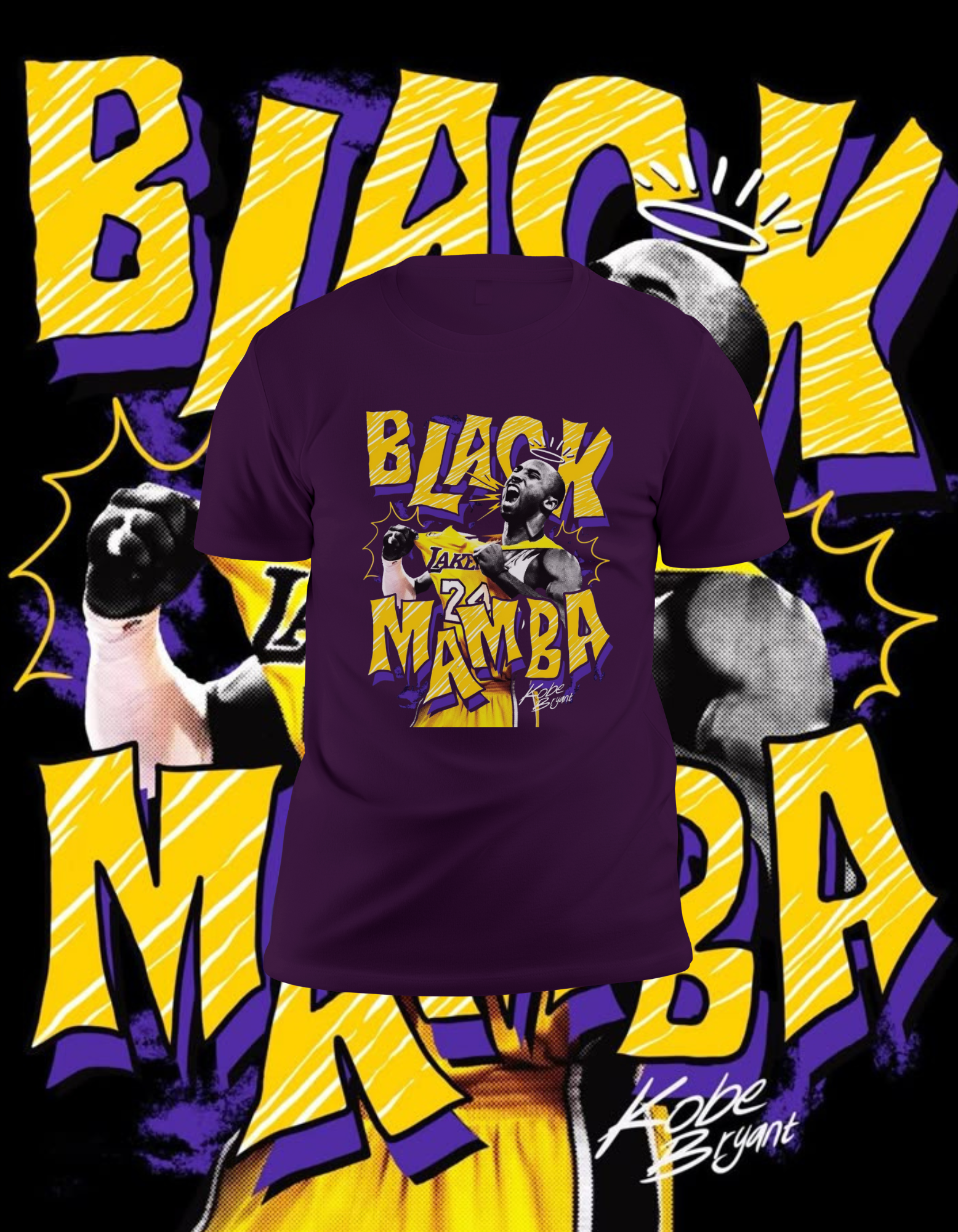 Kobe Bryant 'Black Mamba' Cartoon T-Shirt