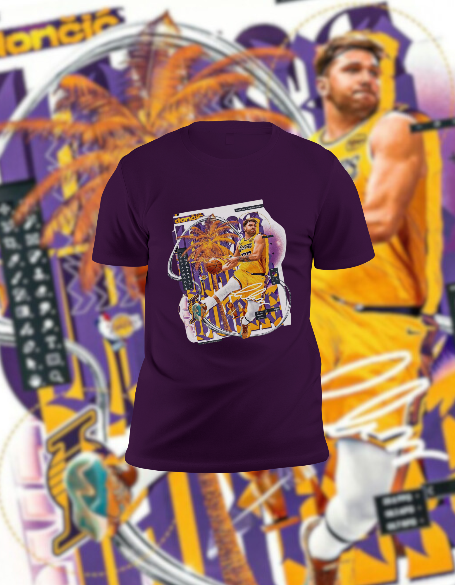 Austin Reaves "AR-15" LA Sunset Vibe Graphic Purple T-Shirt
