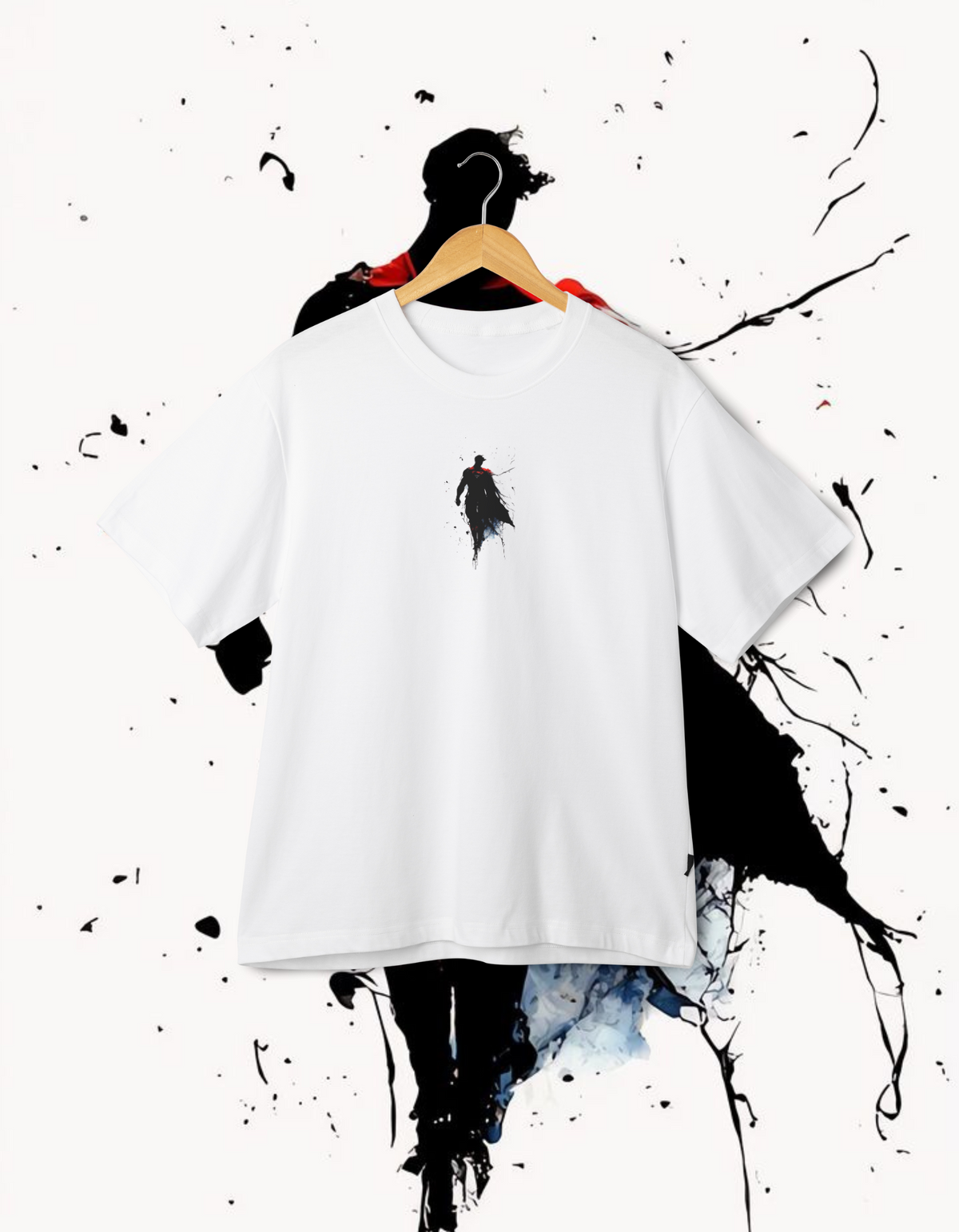 Superman Ink Splash Graphic T-Shirt (Back Print)