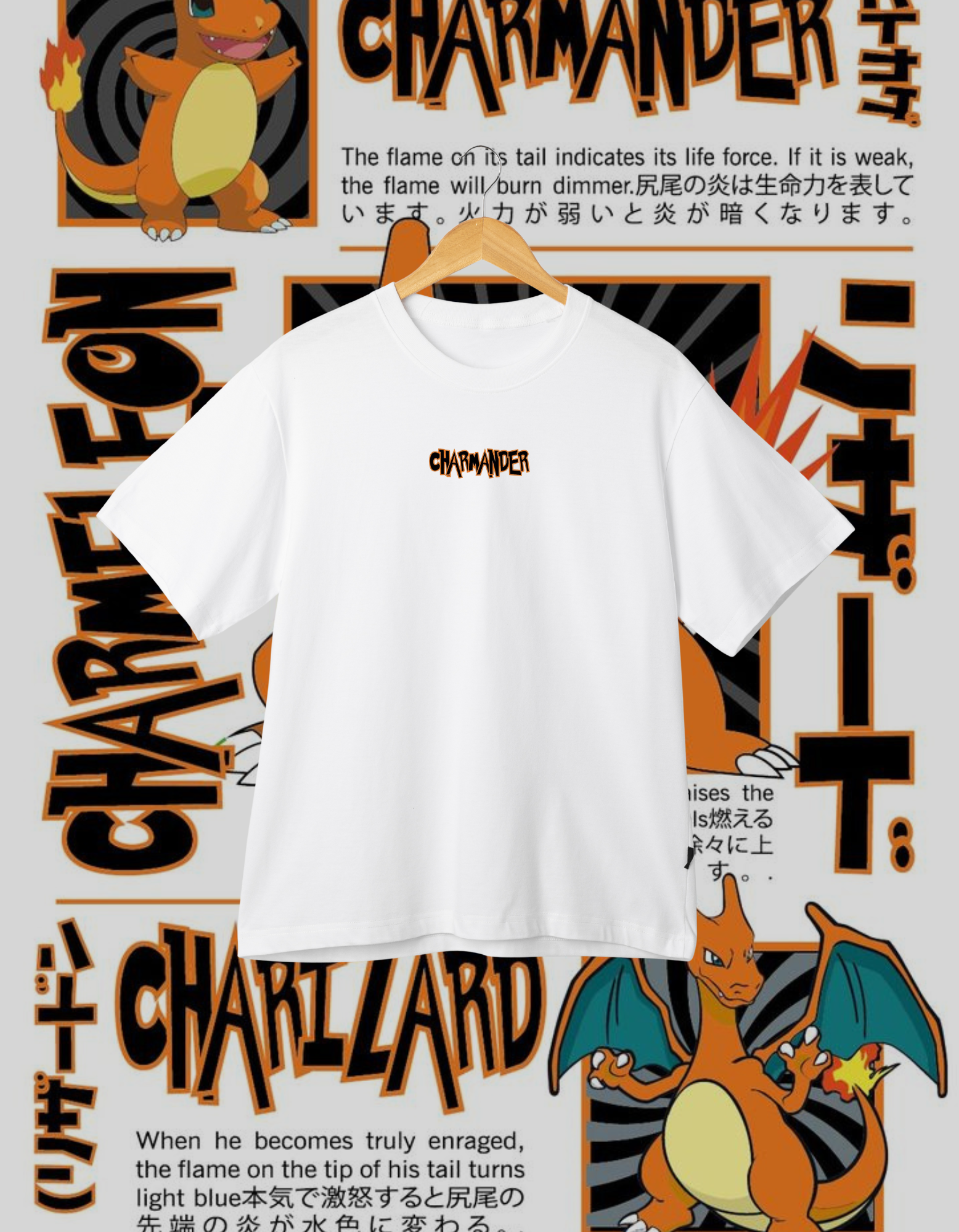 Charmander Evolution - Fire Dragon T-Shirt