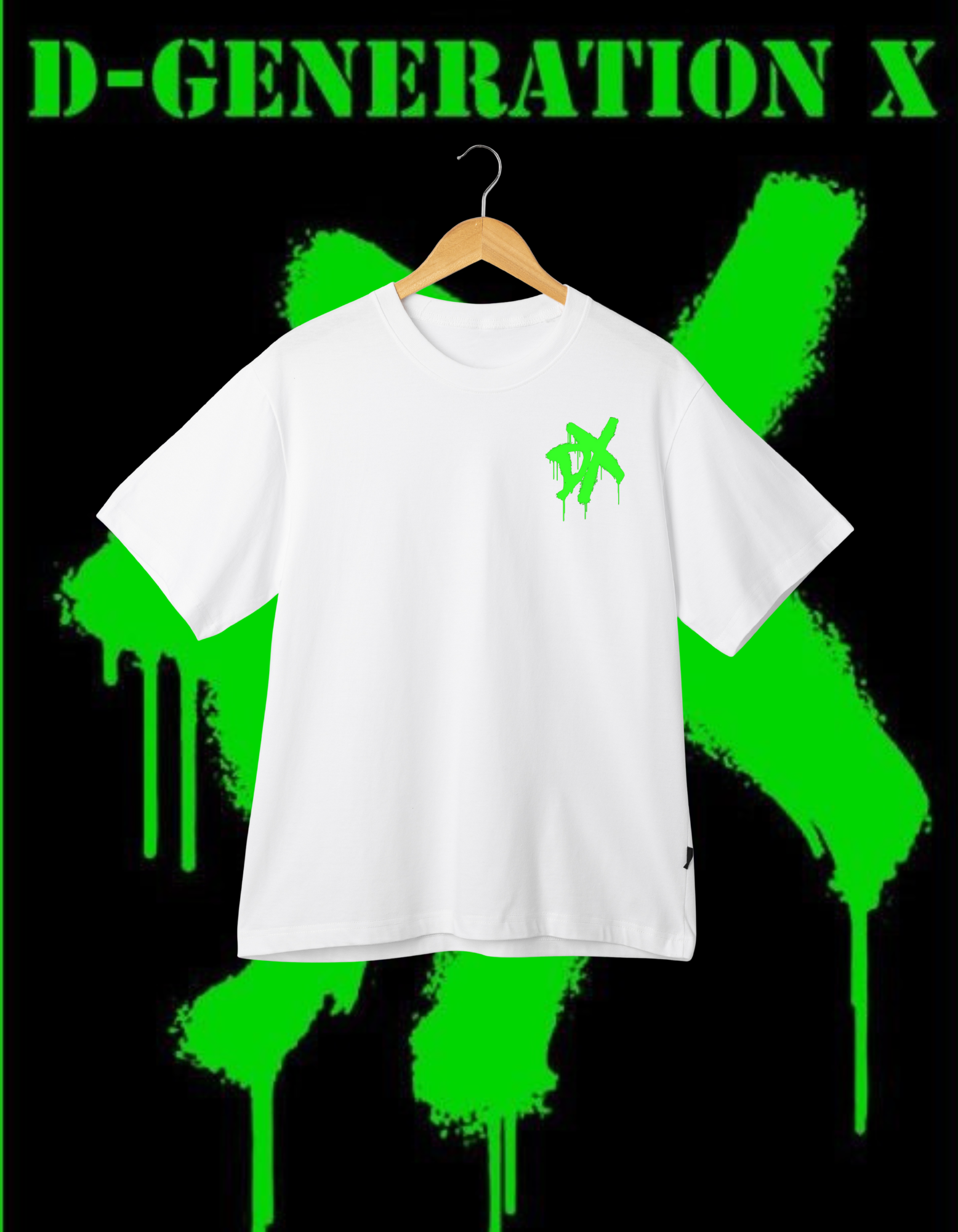D-Generation X (DX) "Suck It!" Neon Green Graffiti Logo Wrestling T-Shirt