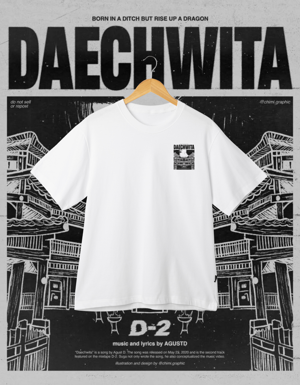 Agust D (Suga BTS) Daechwita Back Print T-Shirt D-2 Merch
