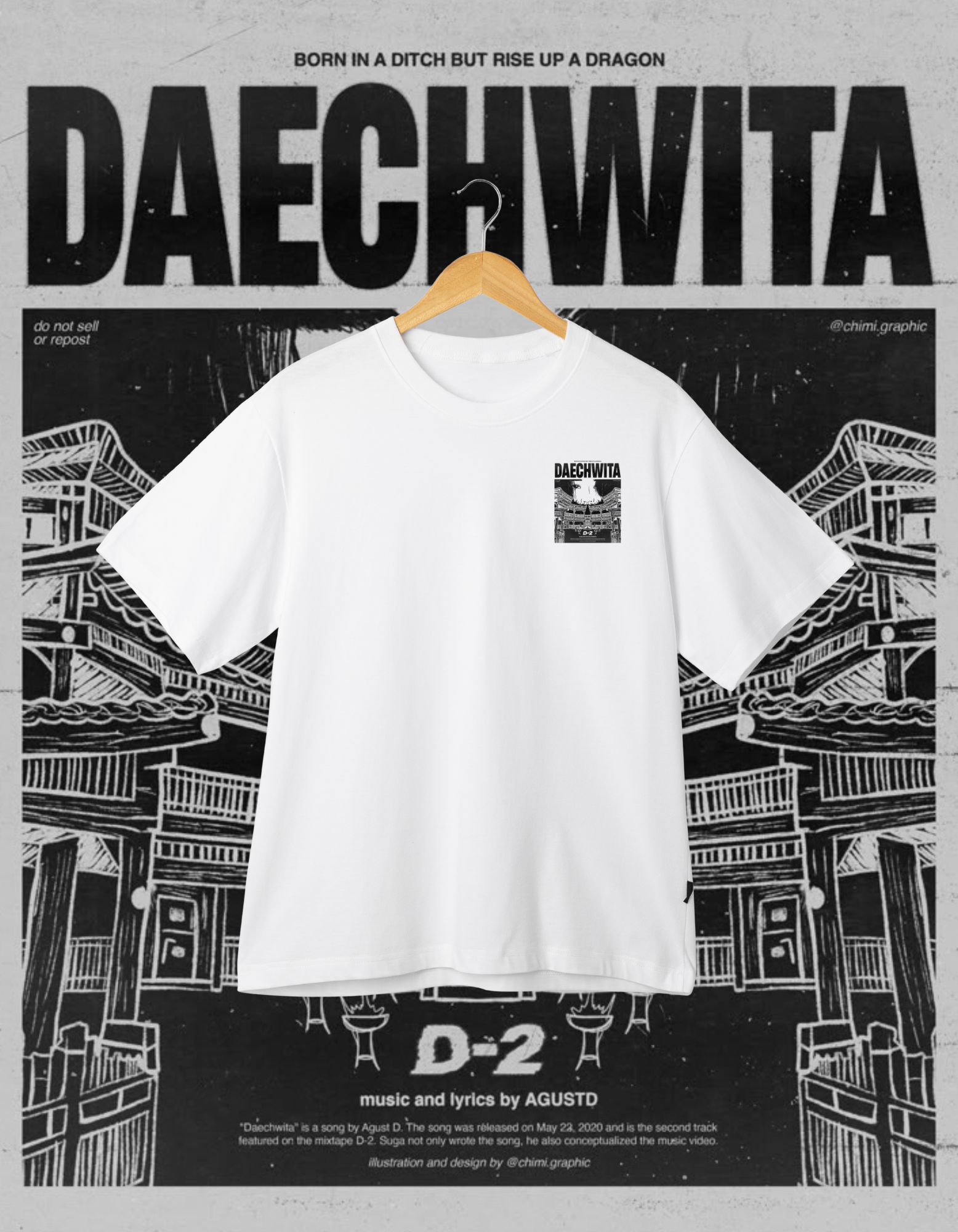 Agust D (Suga BTS) Daechwita Back Print T-Shirt D-2 Merch