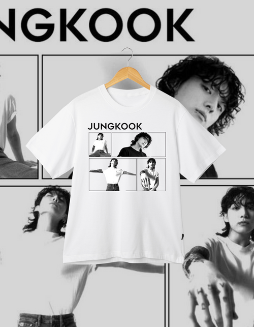 BTS Jungkook Black & White Photo T-Shirt Golden Bias Merch