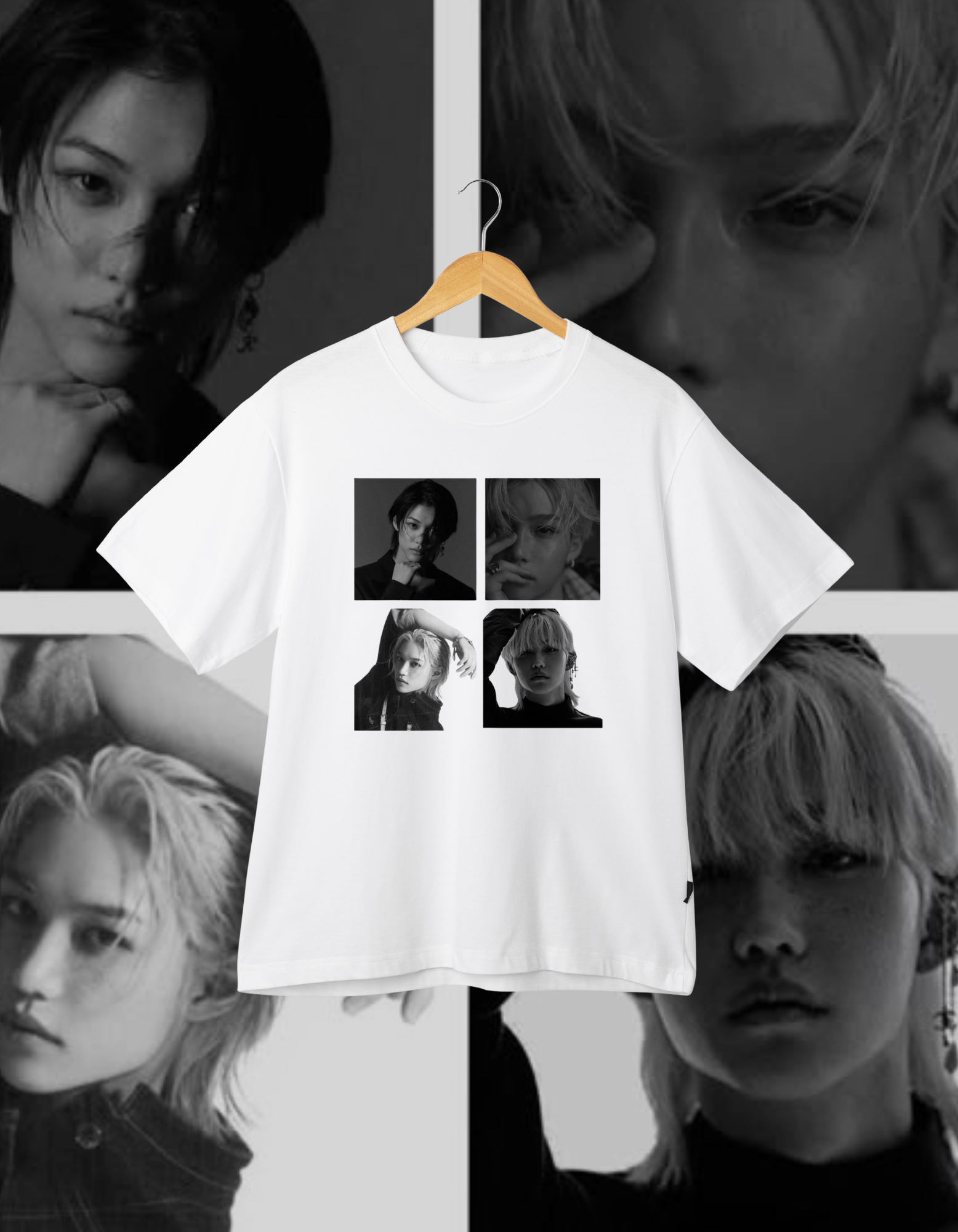 Stray Kids Felix Black & White Photo T-Shirt K-Pop Bias Merch