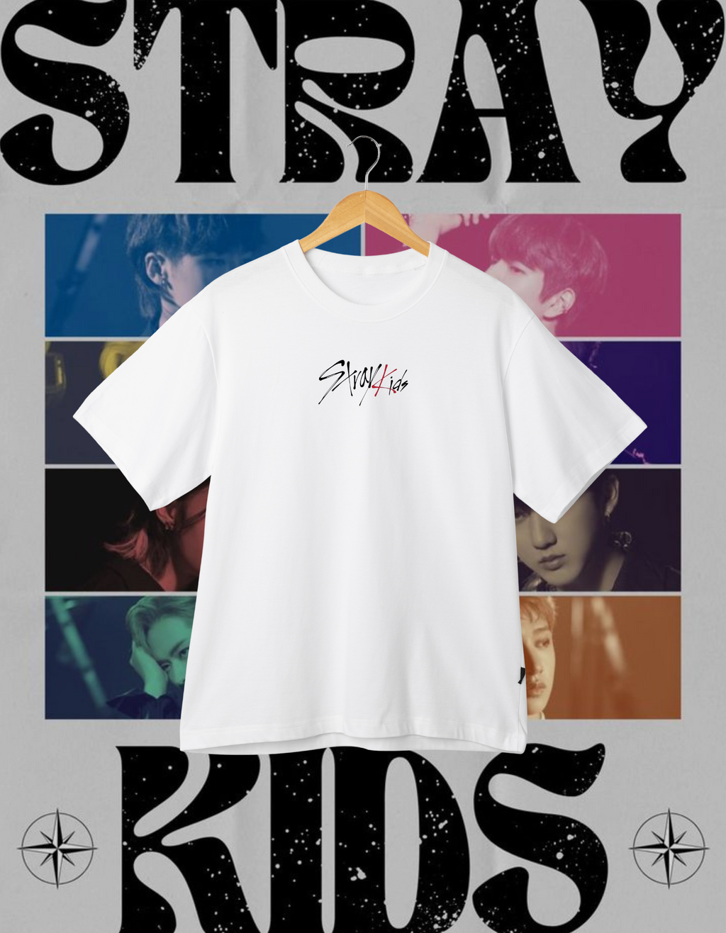 Stray Kids Color Block Photo Back Print T-Shirt K-Pop Merch