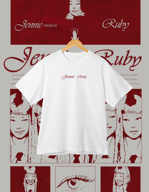 BLACKPINK Jennie 'Ruby' Red Graphic Back Print T-Shirt