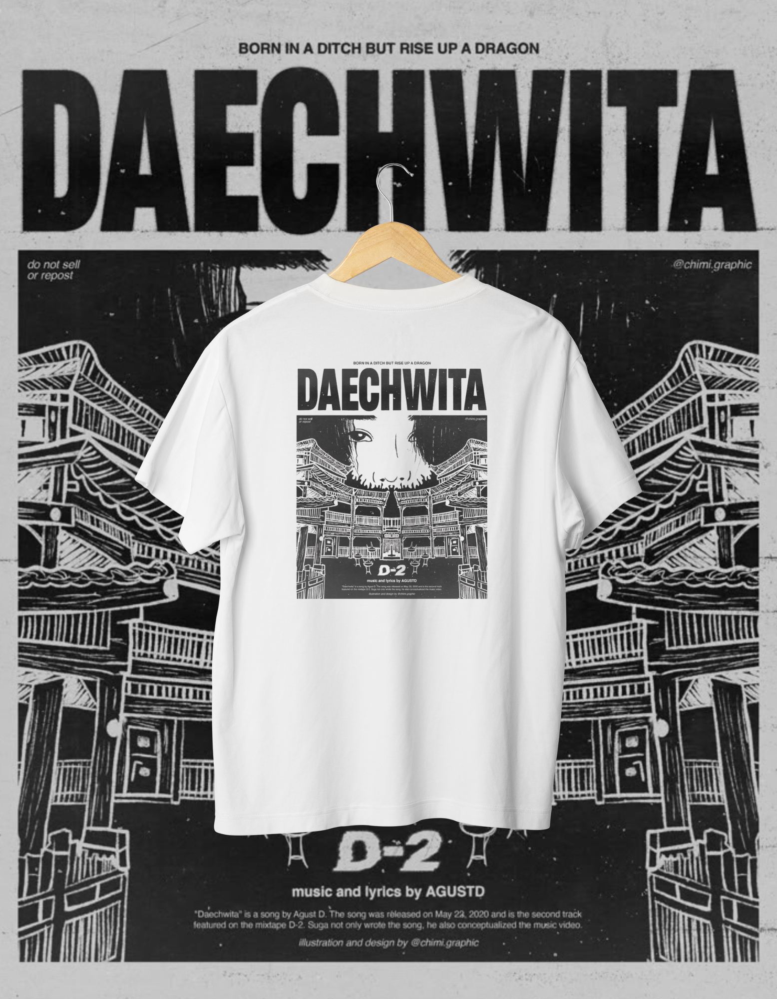 Agust D (Suga BTS) Daechwita Back Print T-Shirt D-2 Merch