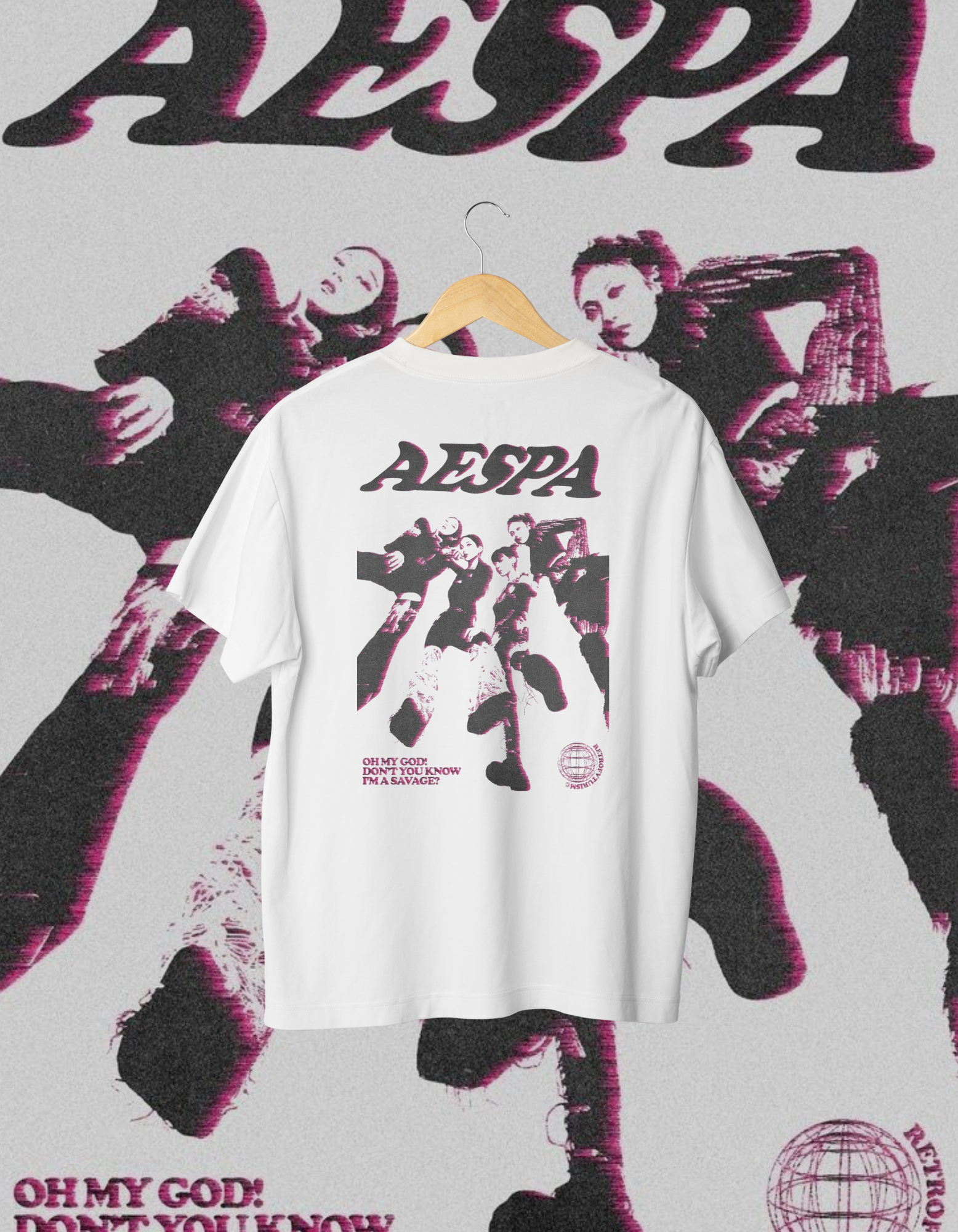 aespa Savage Retro Back Print T-Shirt K-Pop Merch