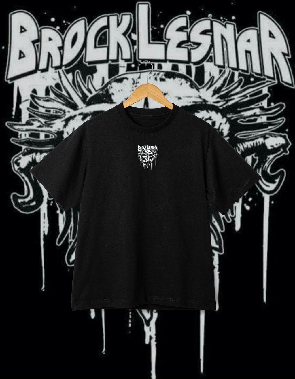 Brock Lesnar "Beast Incarnate" Skull Logo Black Wrestling T-Shirt