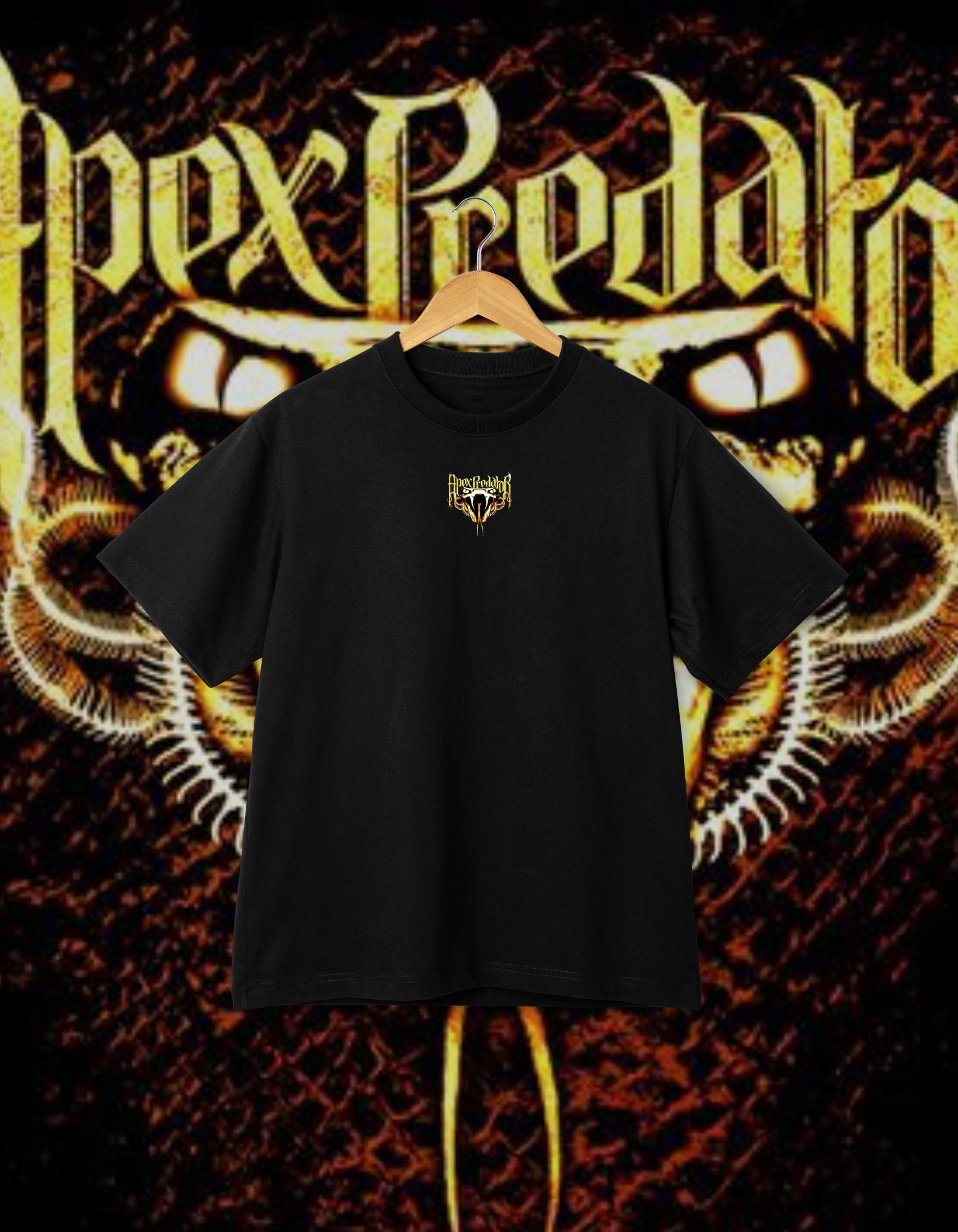 Randy Orton "Apex Predator" Snake Fangs Logo Black Wrestling T-Shirt